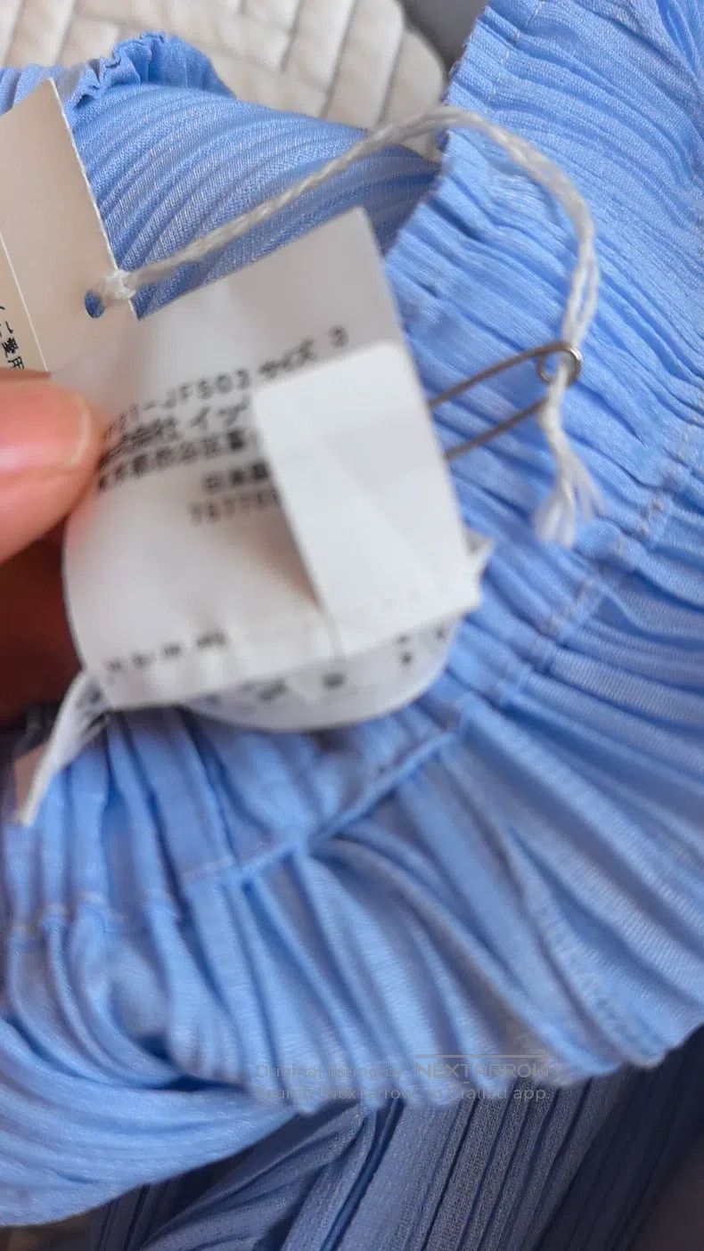 Issey Miyake Issey Miyake size:3 Light Blue Pleated Irregular Trousers Size 31" - 6 Thumbnail