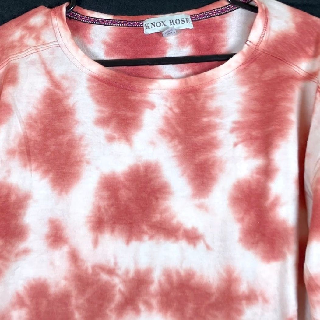 Vintage Knox Rose Womens Sweatshirt Pink Tie Dye Pullover Crew Neck Pocket L Relaxed Fit Casual Size L / US 10 / IT 46 - 2 Thumbnail