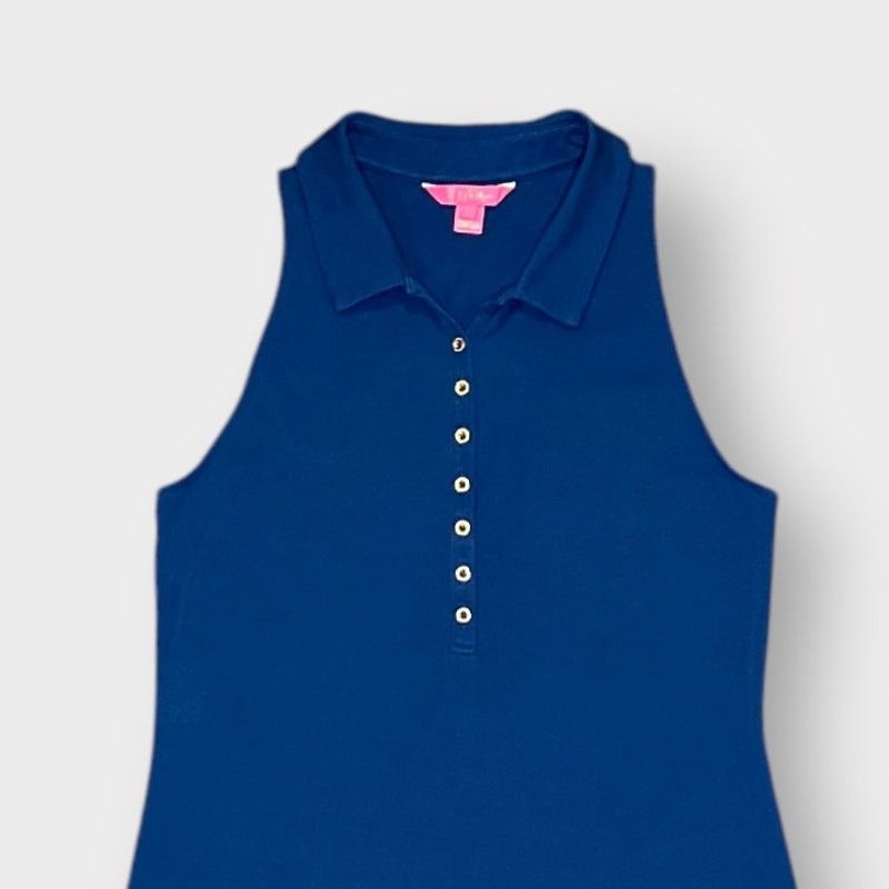 Lilly Pulitzer Lilly Pulitzer Reema Sleeveless Polo Dress – Aegean Navy L Size L / US 10 / IT 46 - 4 Thumbnail