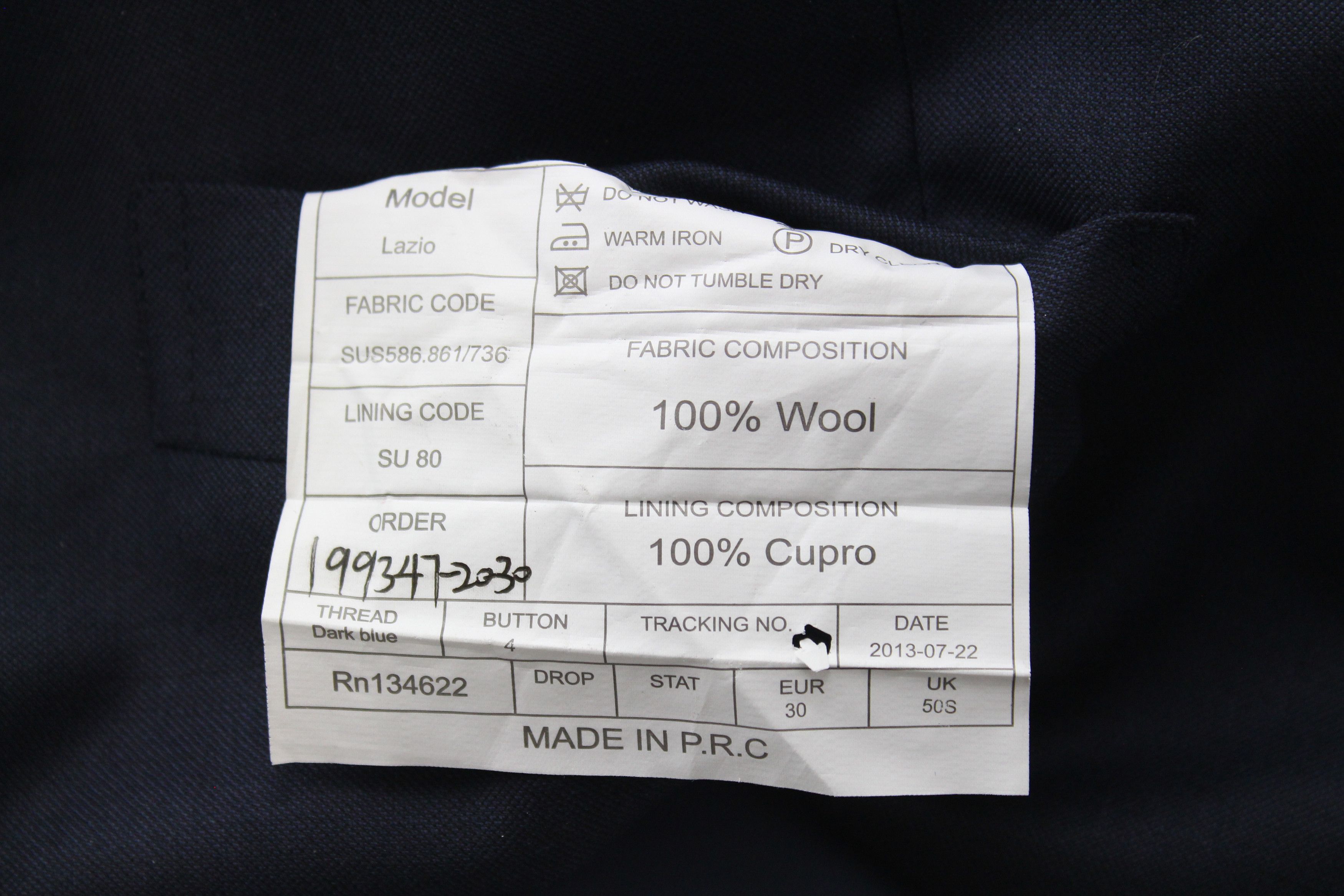 Suitsupply LAZIO UK50S Wool Navy Waistcoat Trousers Set 60875 Size 50S - 8 Thumbnail