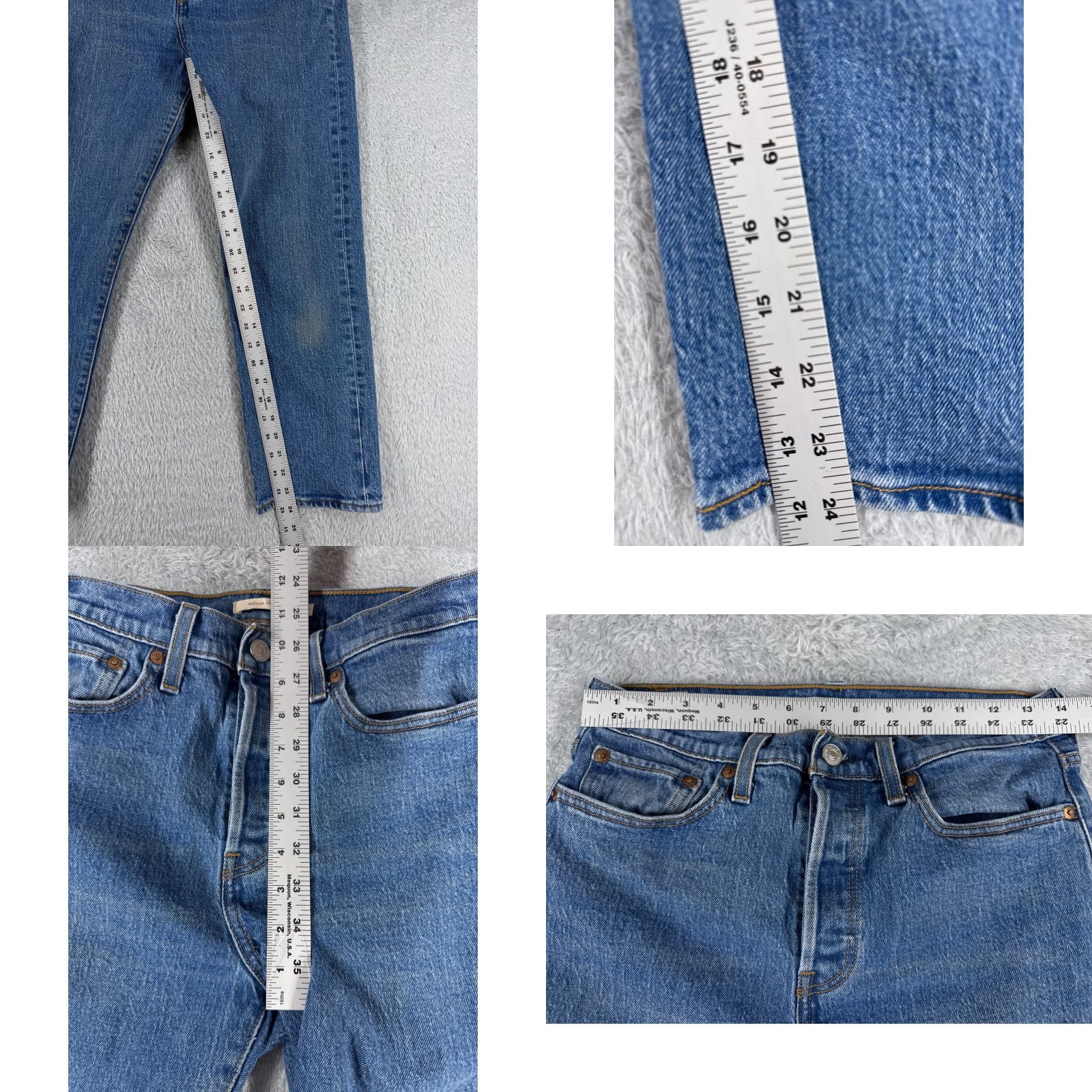 Levi's Levi's Jeans Womens 29 Blue Denim Wedgie Straight Button 28x24 Vintage No Size 29" - 8 Thumbnail