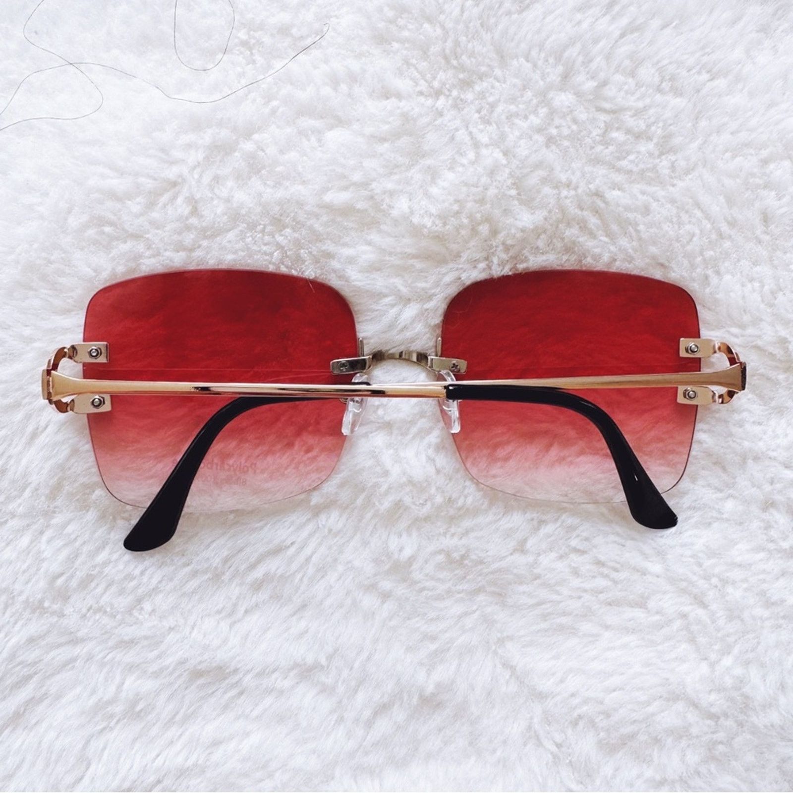 Other Laurel Clear Orange Rimless Sleek Sunglasses Size ONE SIZE - 11 Thumbnail