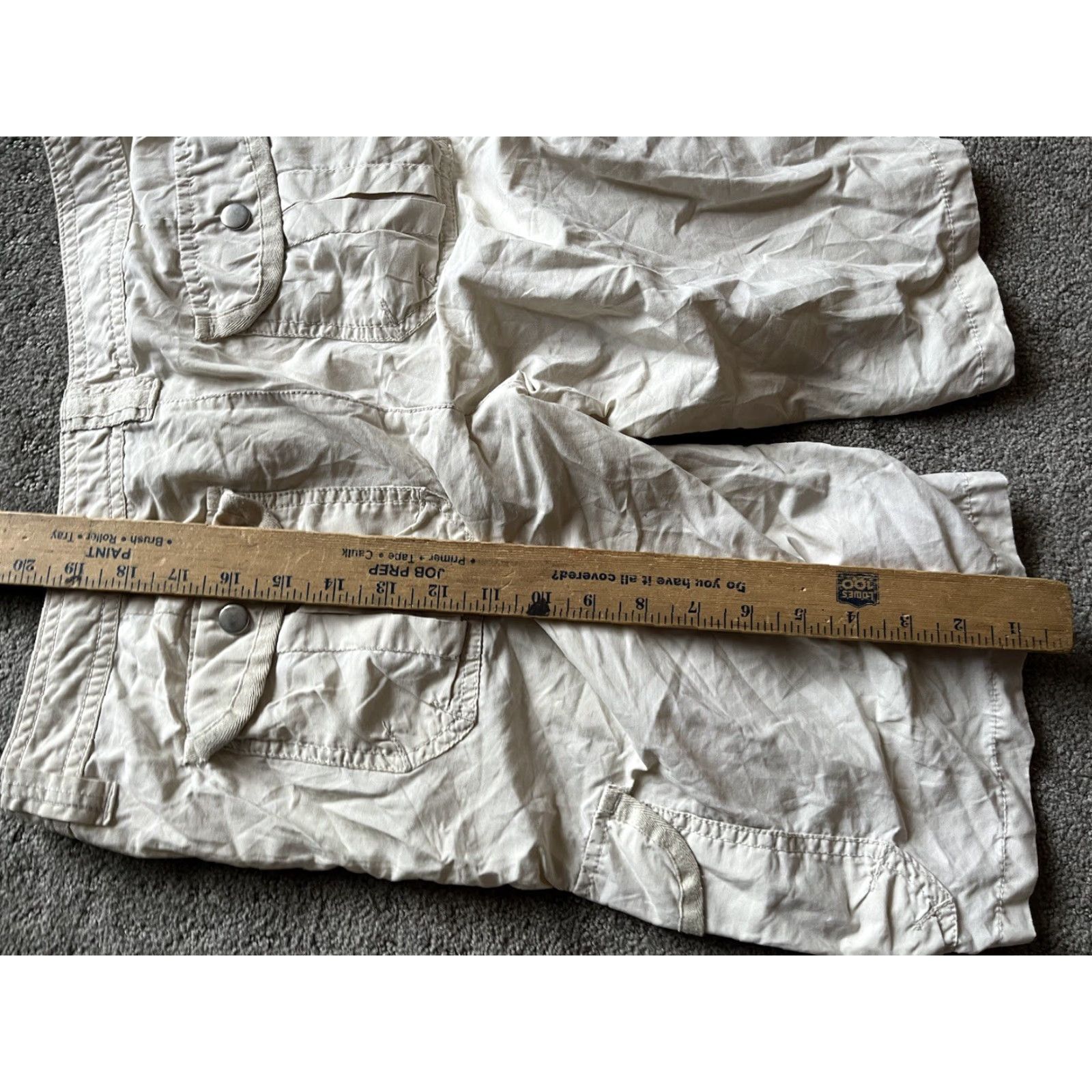 Tommy Hilfiger VINTAGE Tommy Hilfiger Cargo Shorts Women Size 7 Beige Cotton Drawstring Pockets Casual Summer Size 28" / US 6 / IT 42 - 4 Thumbnail