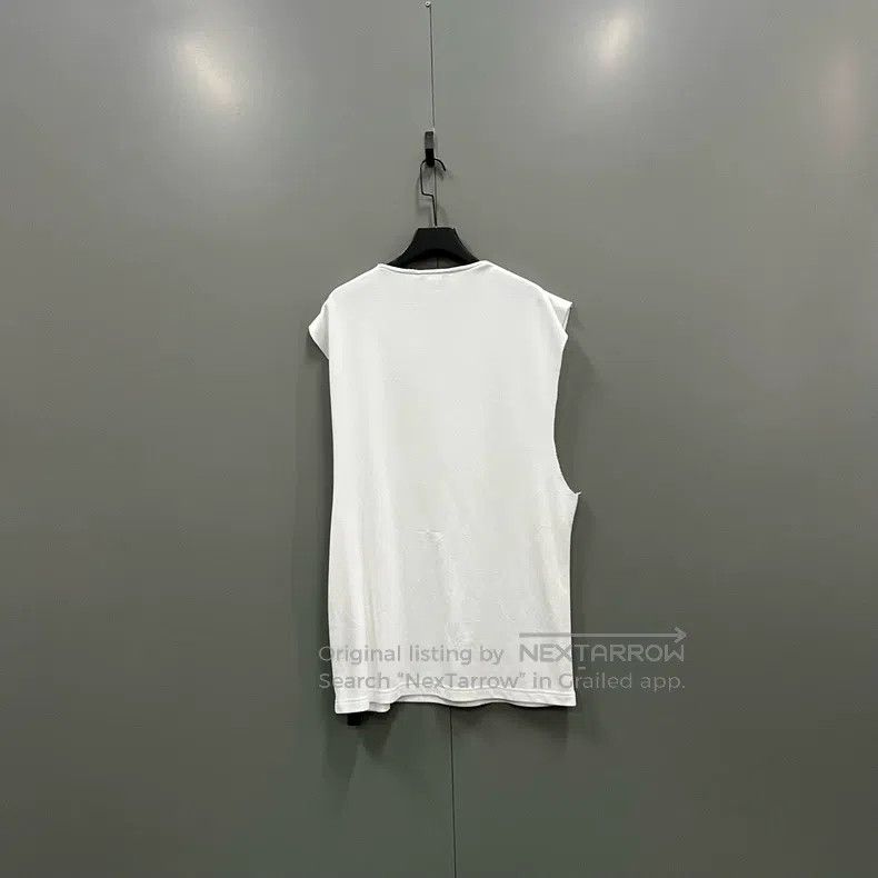 Balenciaga Balenciaga White Double Hook Embroidered Sleeveless T-Shir Size US M / EU 48-50 / 2 - 2 Thumbnail