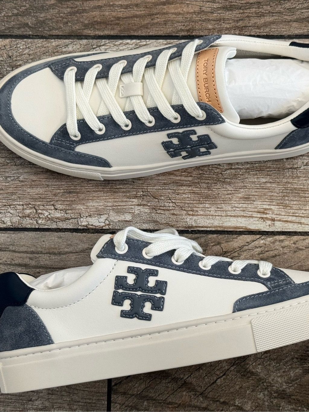 Tory Burch New Tory Burch COLOR BLOCK SNEAKER. BARI NAPPA 1.2-1.4MM PER Size US 7.5 / IT 37.5 - 6 Thumbnail