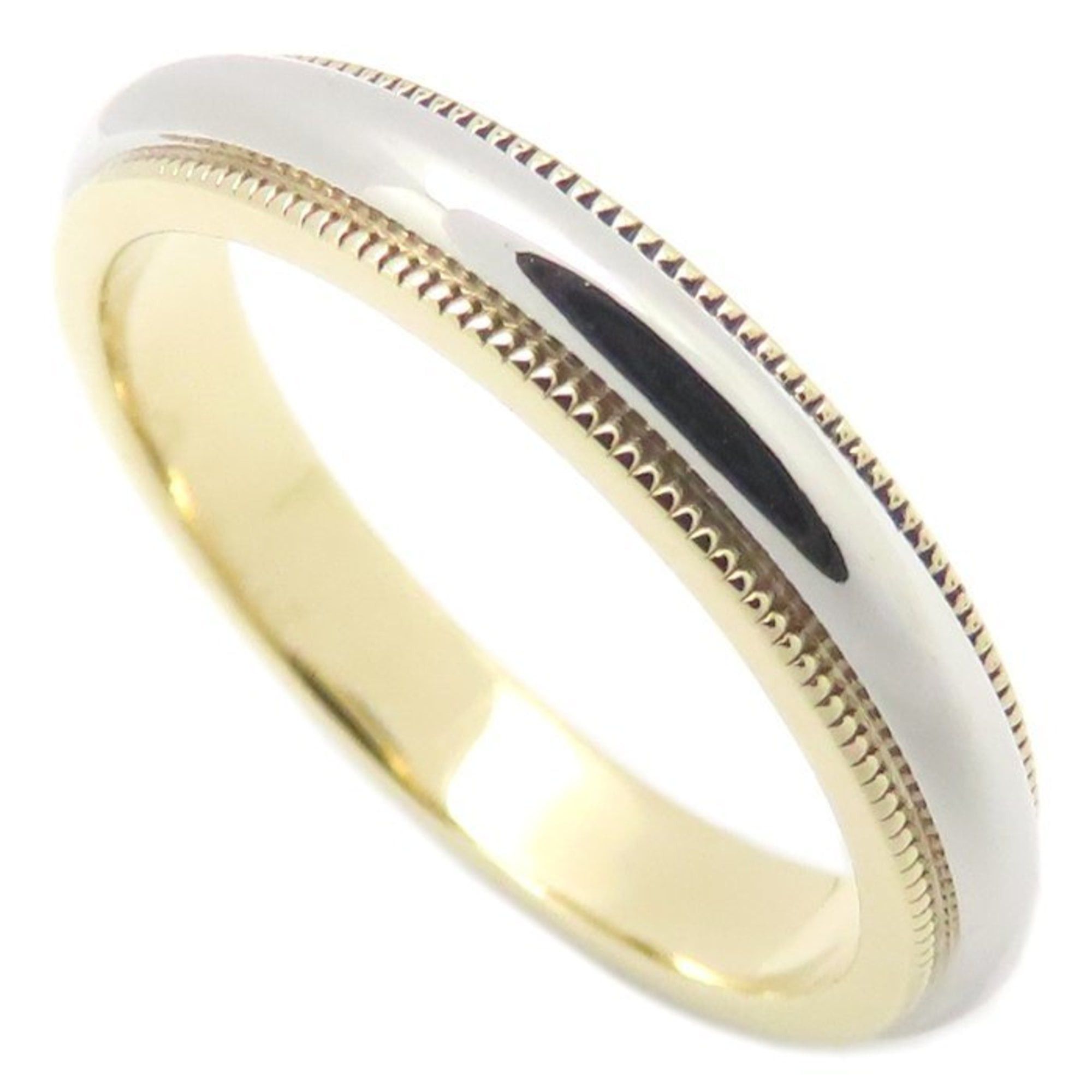 TIFFANY & Co. Tiffany Milgrain Ring 18K Yellow Gold and Pt950 Women's 295146