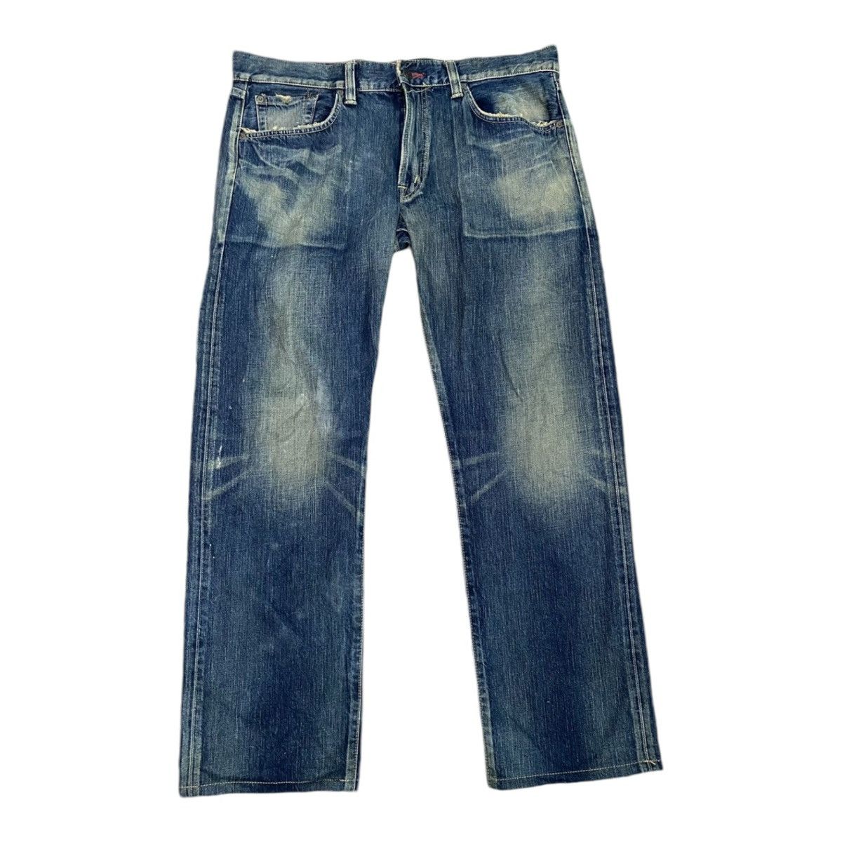 Edwin × Japanese Brand × Vintage Edwin Lot 504 Regular Straight Cut Pants Indigo Jeans Size US 36 / EU 52 - 1 Thumbnail