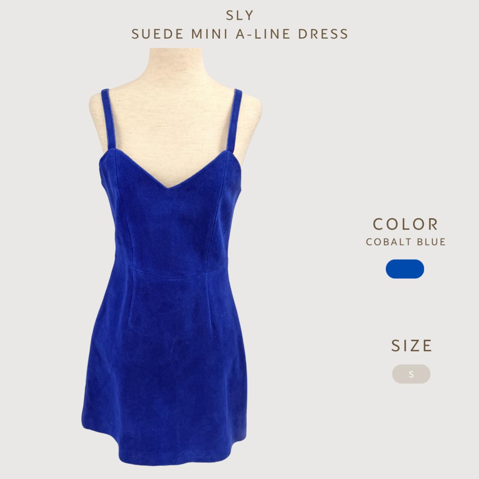 SLY SLY Suede Mini A-Line Dress Blue S Size S / US 4 / IT 40 - 2 Thumbnail