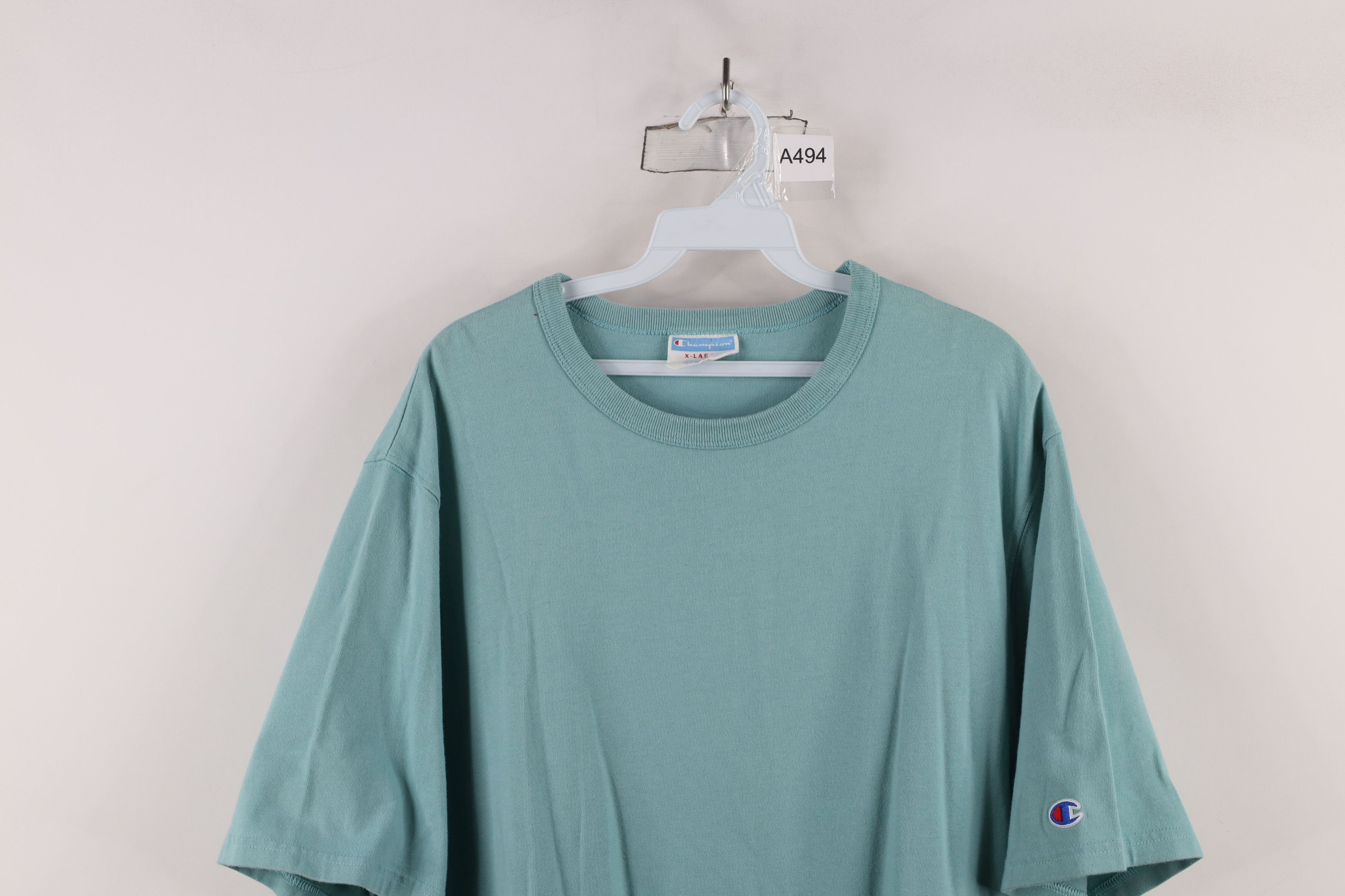 Champion × Vintage Vintage Y2K Champion Logo Jersey Knit T-Shirt Blue Cotton Size US XL / EU 56 / 4 - 2 Thumbnail