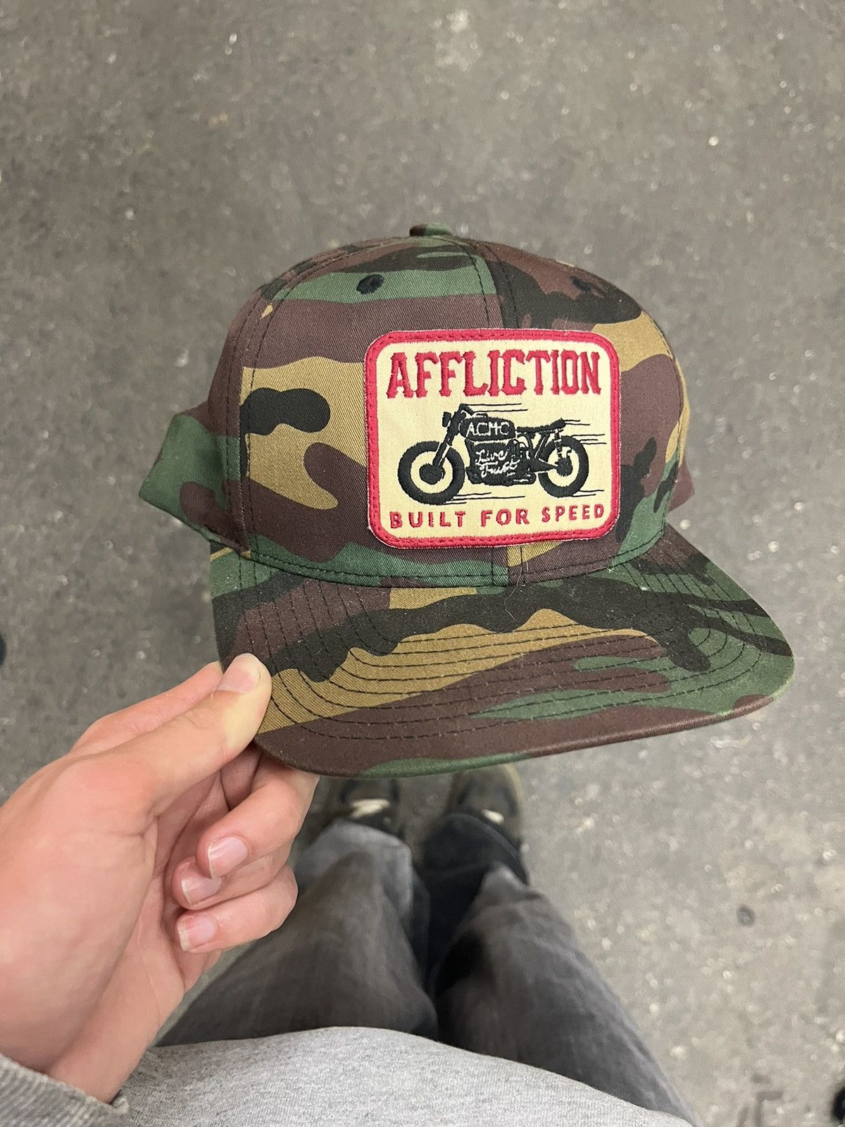 Affliction × Vintage Affliction vintage SnapBack hat rare hype camo streetwear Size ONE SIZE - 2 Thumbnail