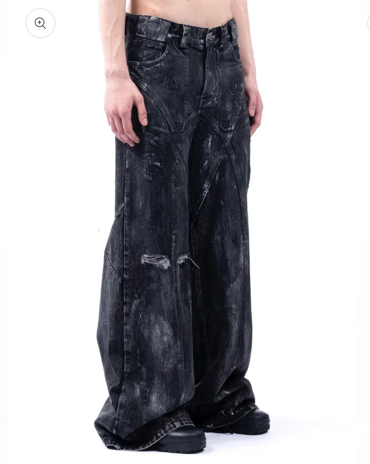 No Faith Studios BLACK ARTISANAL DUNE DENIM Size US 32 / EU 48 - 2 Thumbnail