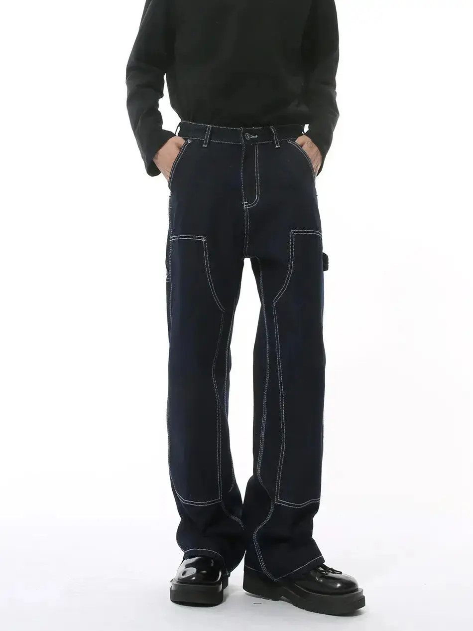 Japanese Brand Retro loose wide leg straight leg jeans Size US 32 / EU 48 - 1 Thumbnail