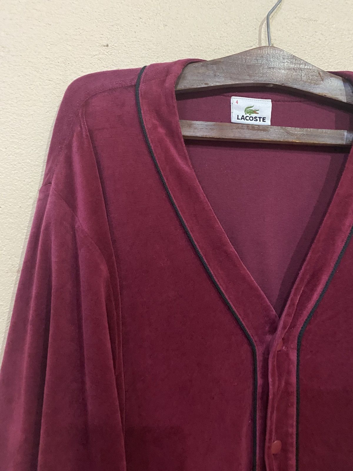 Lacoste Vintage Lacoste Velvet Cardigan Size US L / EU 52-54 / 3 - 4 Thumbnail