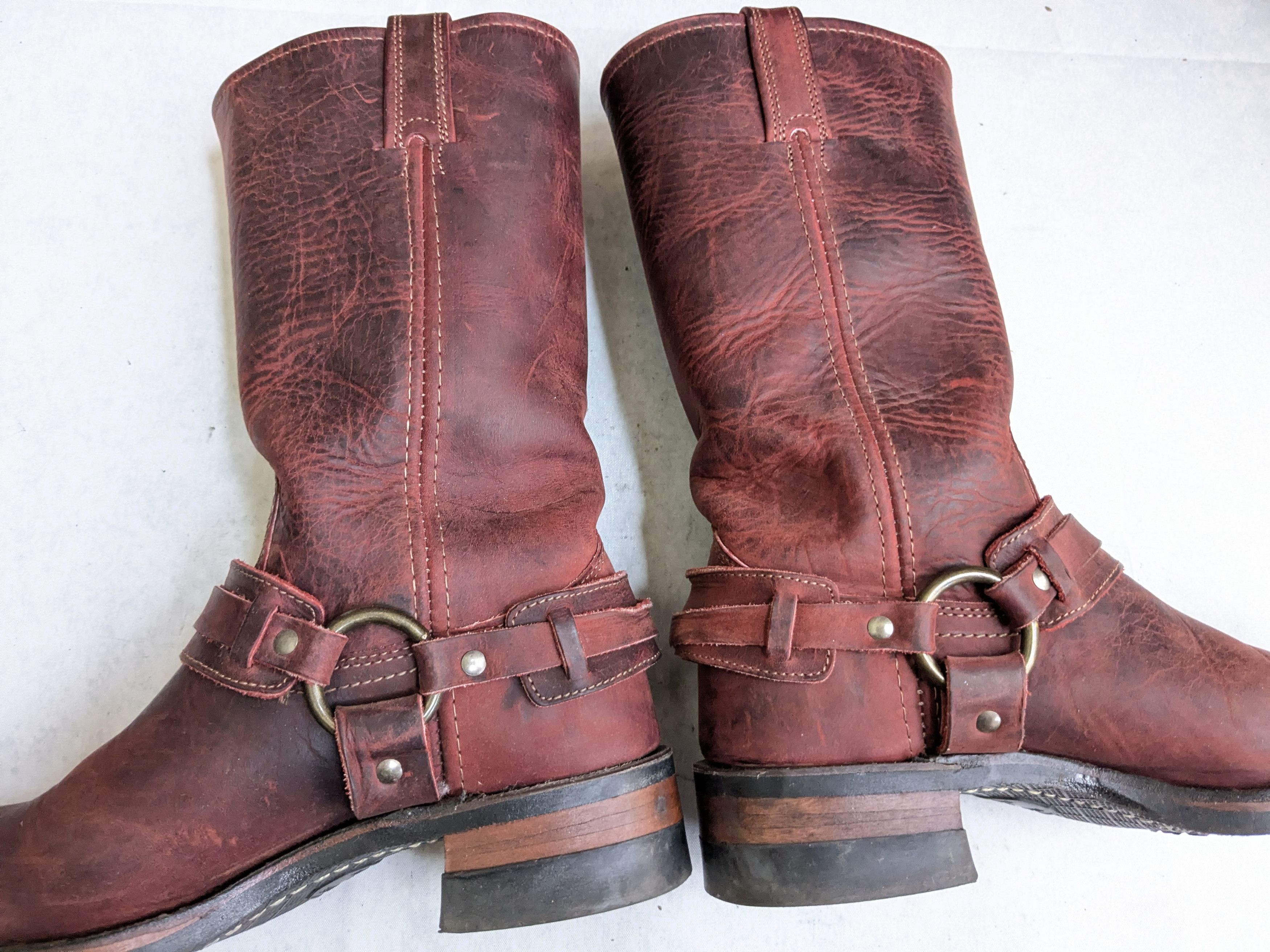 Frye Frye Harness Red Leather 7.5 Leather Buckle Punk Size US 7.5 / EU 40-41 - 11 Thumbnail