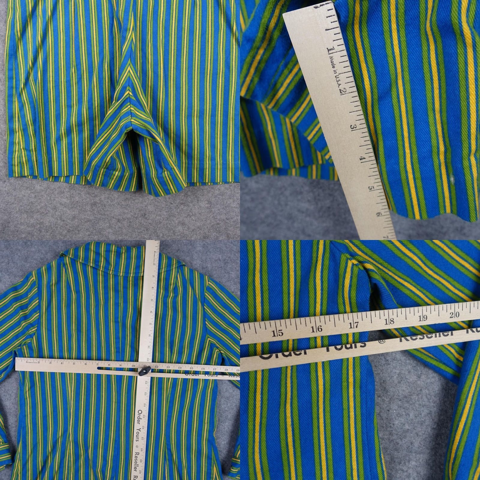Vintage VINTAGE Fritzi Of California Jumpsuit Shirt Dress Striped 70s Womens M Blue Size 32" / US 10 / IT 46 - 9 Thumbnail
