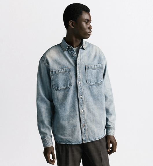 Dior o1w1db11025 513D59 Overshirt with Checkered Interior in Blue Size US S / EU 44-46 / 1 - 3 Thumbnail