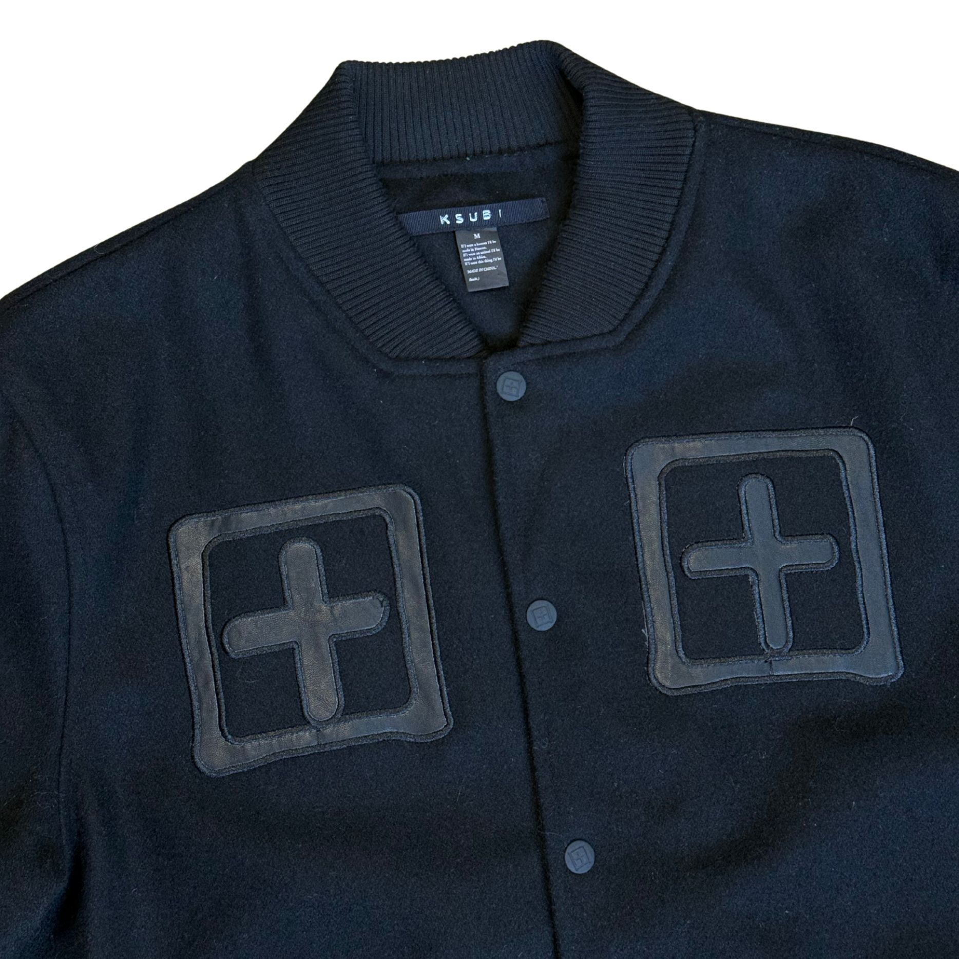 Ksubi KSUBI Black Varsity Wool Blend Patch Logo Jacket EUC M Size US M / EU 48-50 / 2 - 2 Thumbnail