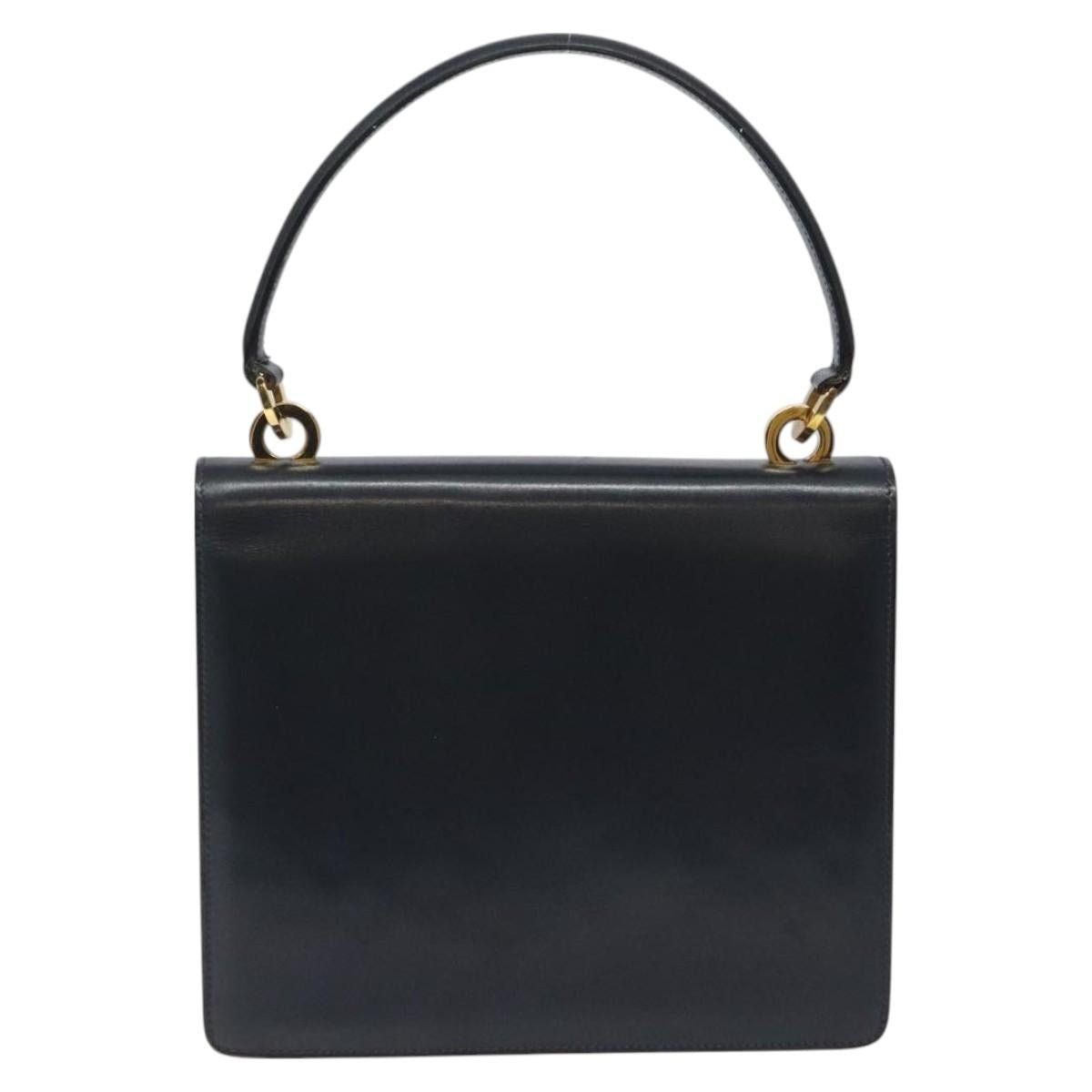 Gucci GUCCI Hand Bag Leather Navy Gold Size ONE SIZE - 3 Thumbnail