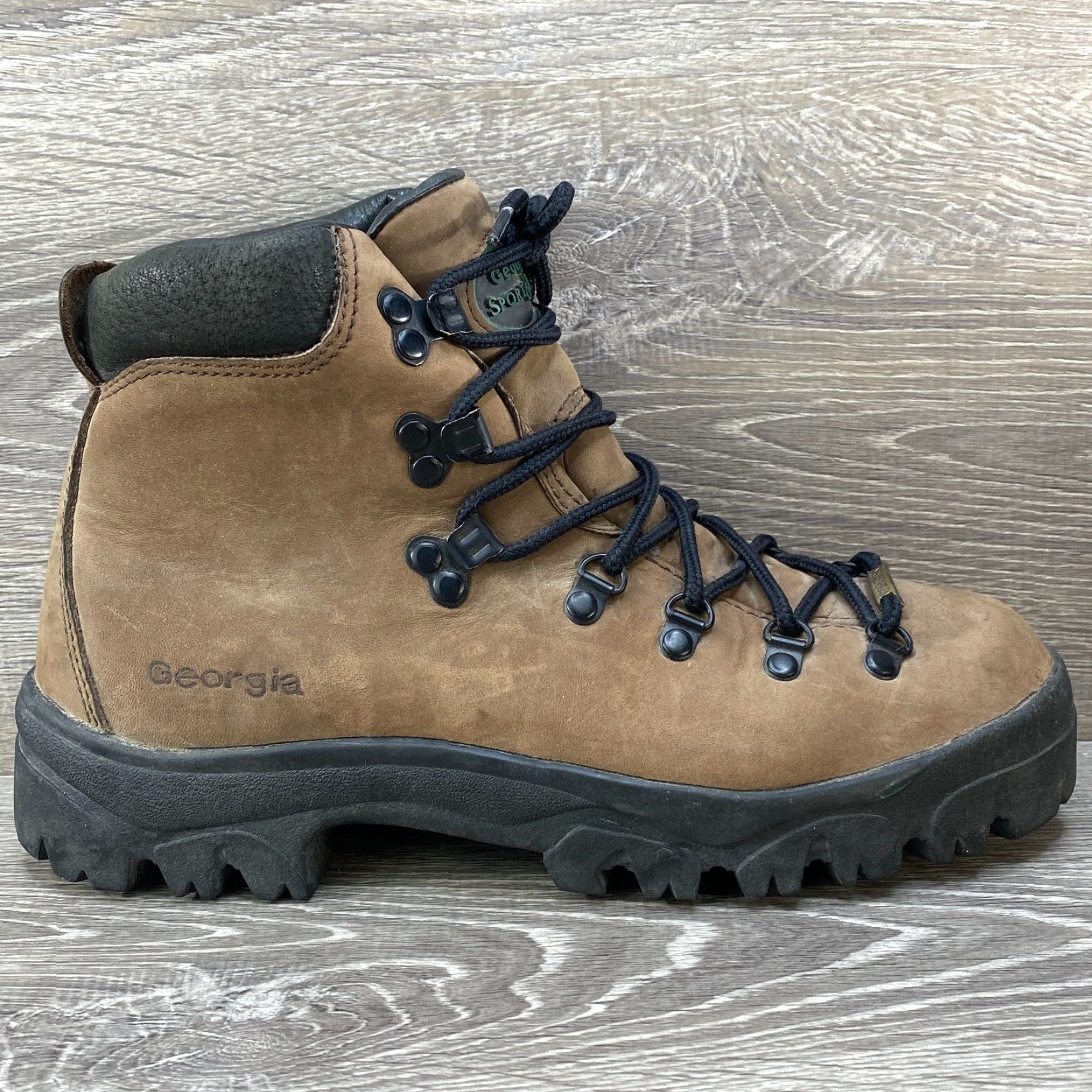 Vintage Georgia Sport & Trail Brown Leather Gore-Tex Hiking Work Boots 8 M Mens Size US 6 / EU 39 - 2 Thumbnail