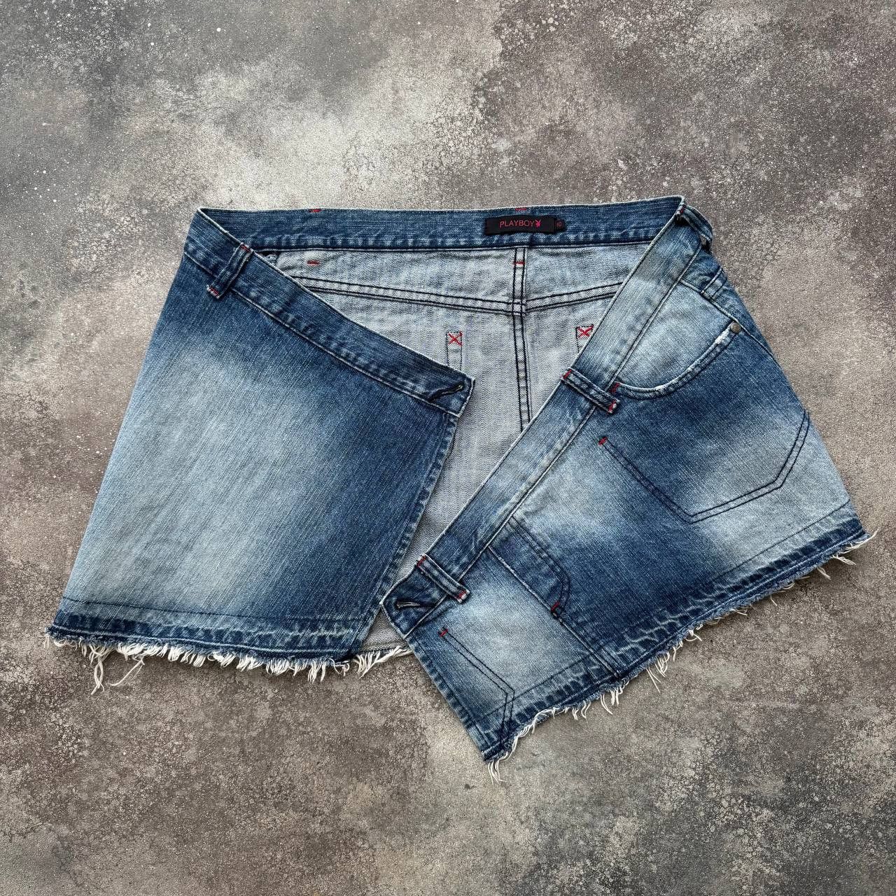 20471120 × Japanese Brand Playboy Vintage Washed Skirt Size 30" / US 8 / IT 44 - 8 Thumbnail