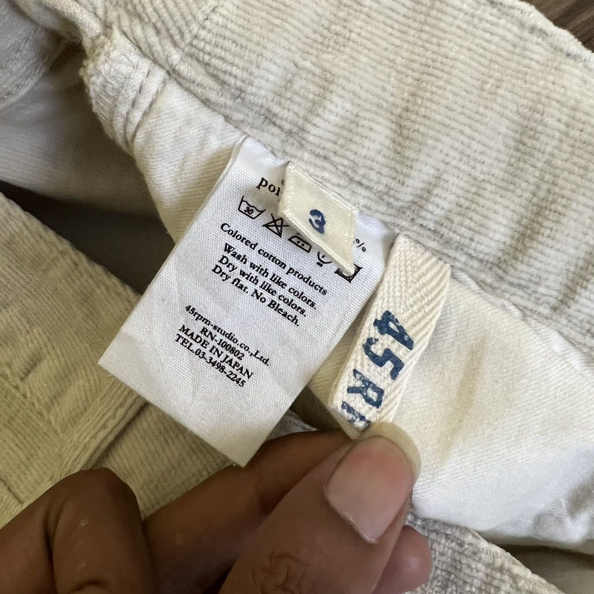 45rpm Vintage 45rpm Corduroy Creamy Pants Size US 31 - 4 Thumbnail
