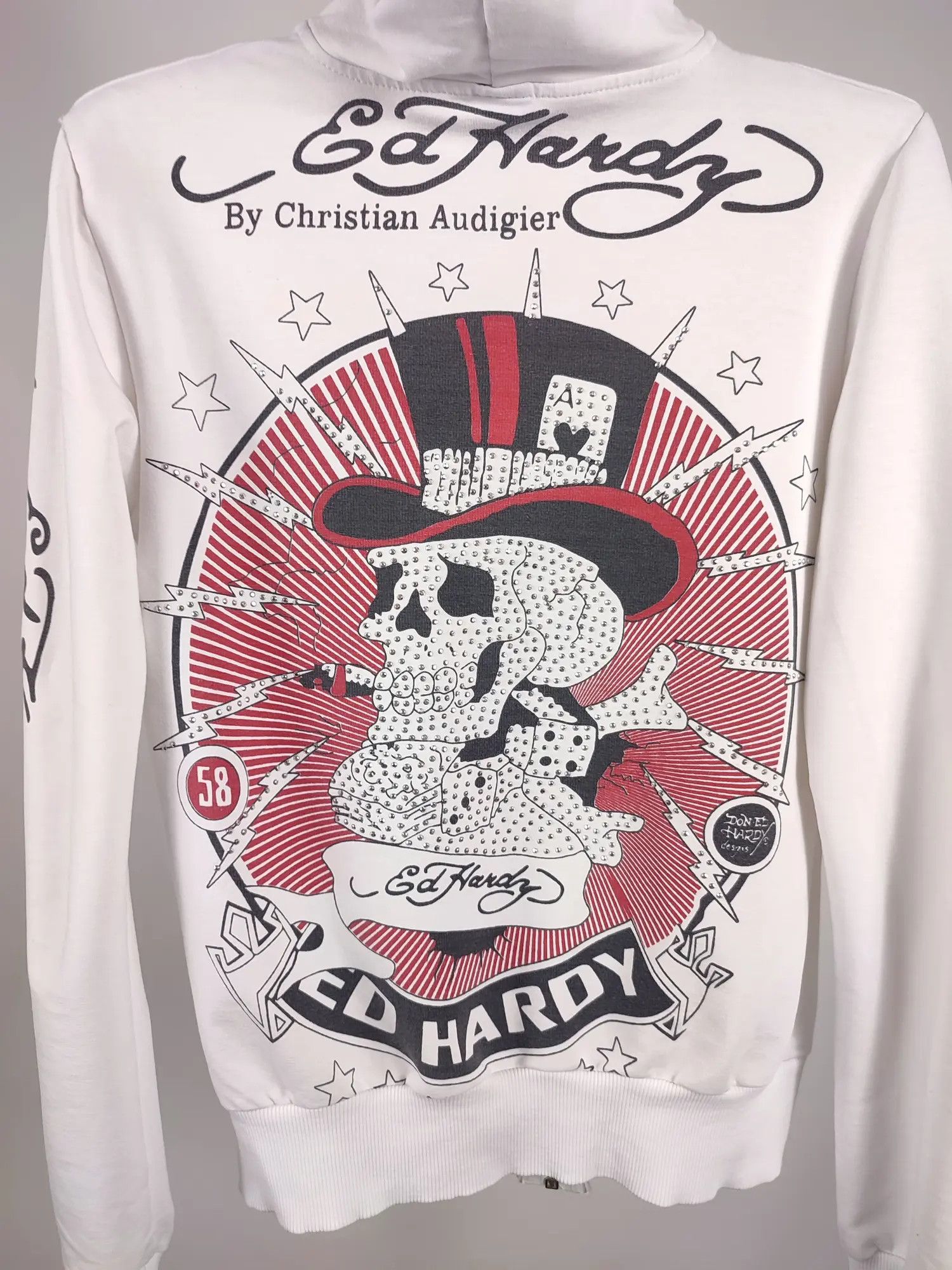 Christian Audigier Ed hardy Skull white hoodie Size M / US 6-8 / IT 42-44 - 1 Thumbnail