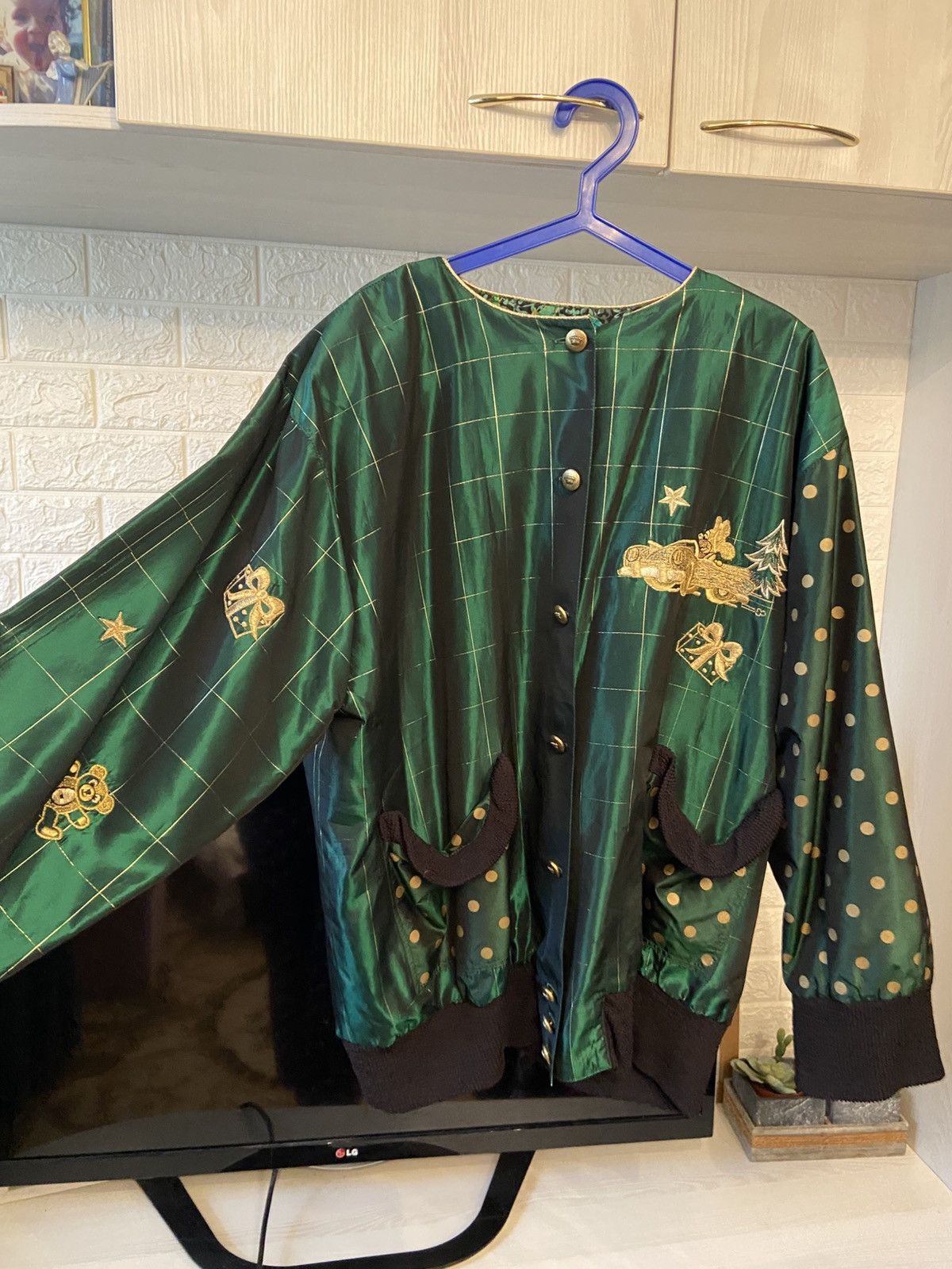 Other Vintage Renate Schuler 100% Silk Embroidered Bomber Jacket Size ONE SIZE - 4 Thumbnail