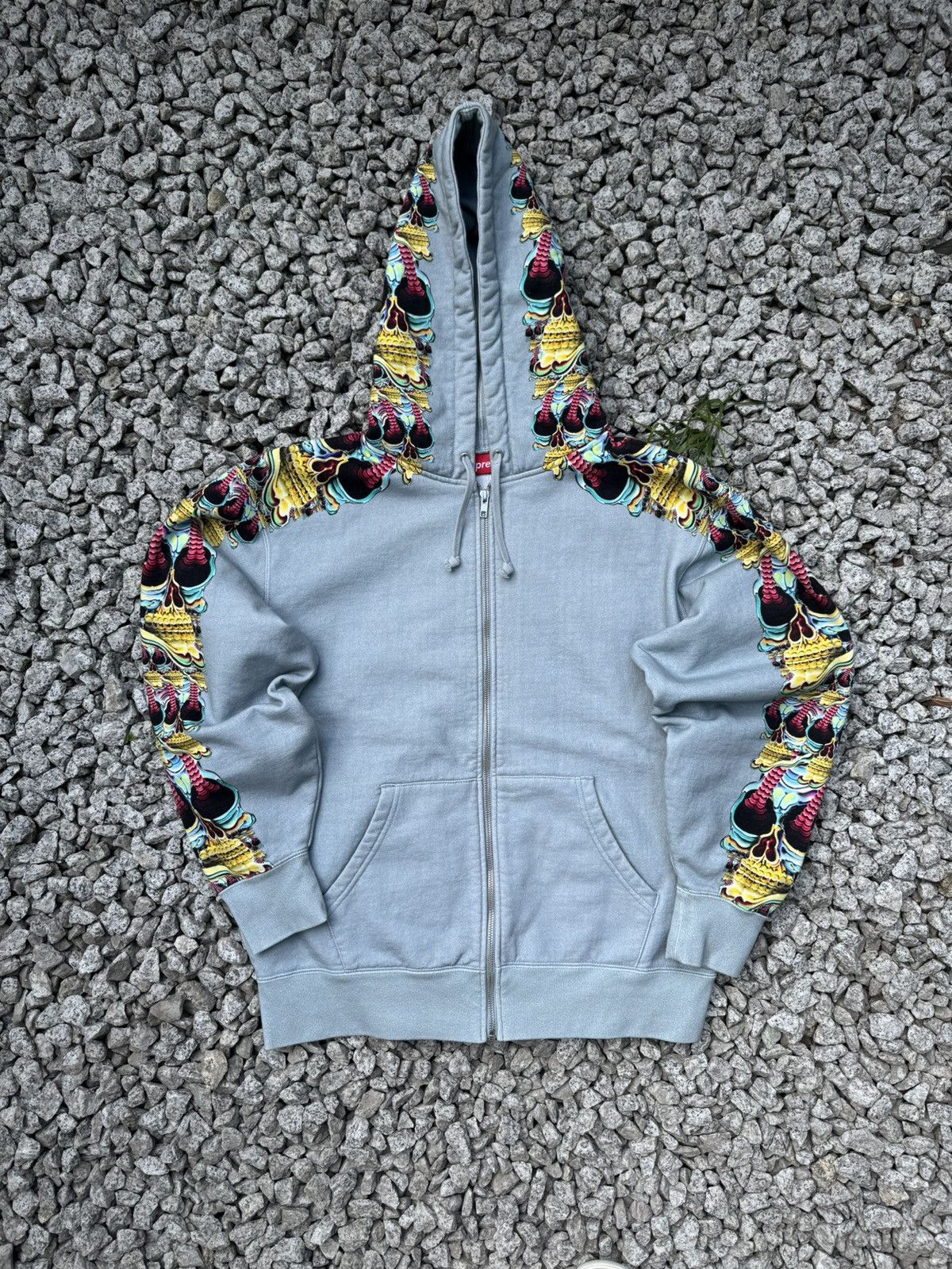 image of Supreme Skulls Zip Up Hooded Sweatshirt Size M NWT in Mint, Men's
