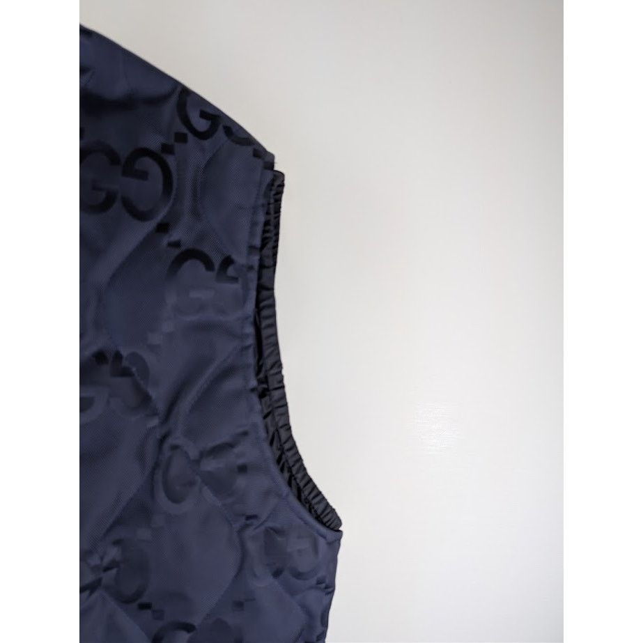 Gucci o1rshd1 Nylon Canvas GG Jumbo Gilet in Navy Size US M / EU 48-50 / 2 - 14 Thumbnail