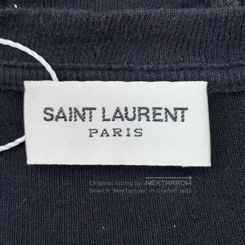 Yves Saint Laurent YSL Black Cotton T-Shirt for Women . Size XS / US 0-2 / IT 36-38 - 5 Thumbnail