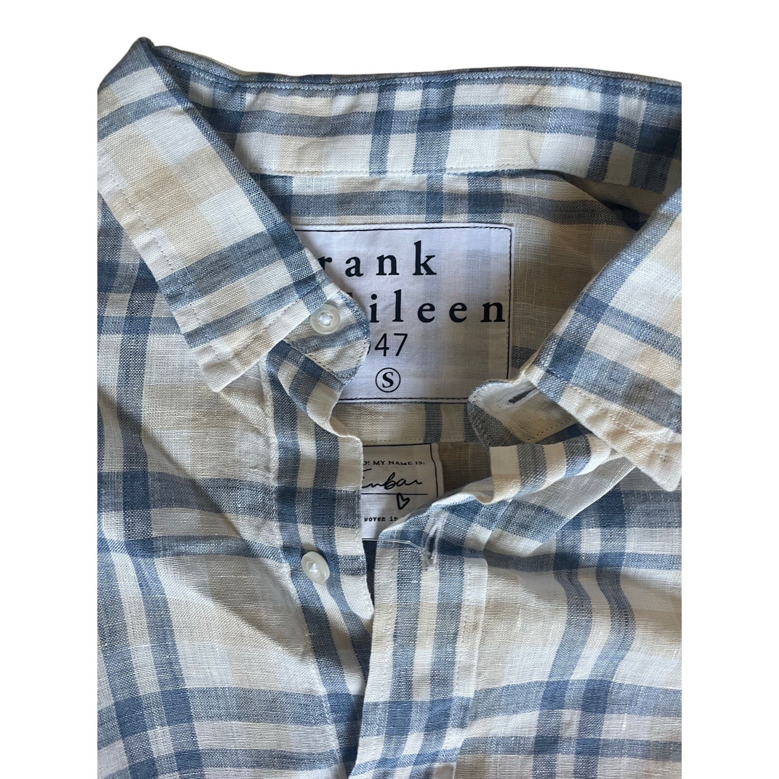 Frank & Eileen NWOT Mens Frank & Eileen Linen Finbar Plaid Size Small Size US S / EU 44-46 / 1 - 3 Thumbnail