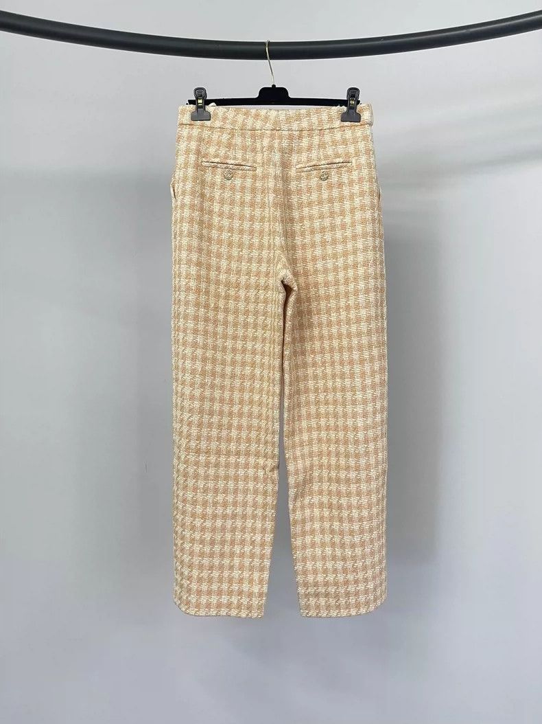 Chanel Chanel 23S spring and summer orange plaid tweed trousers Size 26" / US 2 / IT 38 - 2 Thumbnail