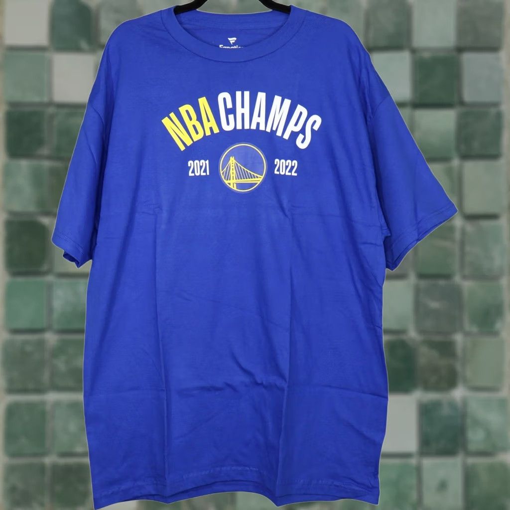 Vintage Fanatics NBA Champs Golden State Warriors NBA 2021 2022 T-Shirt Men's XLT 1X Blue Crew Neck Short Sleeve Cotton Tagless Size US XL / EU 56 / 4 - 1 Thumbnail