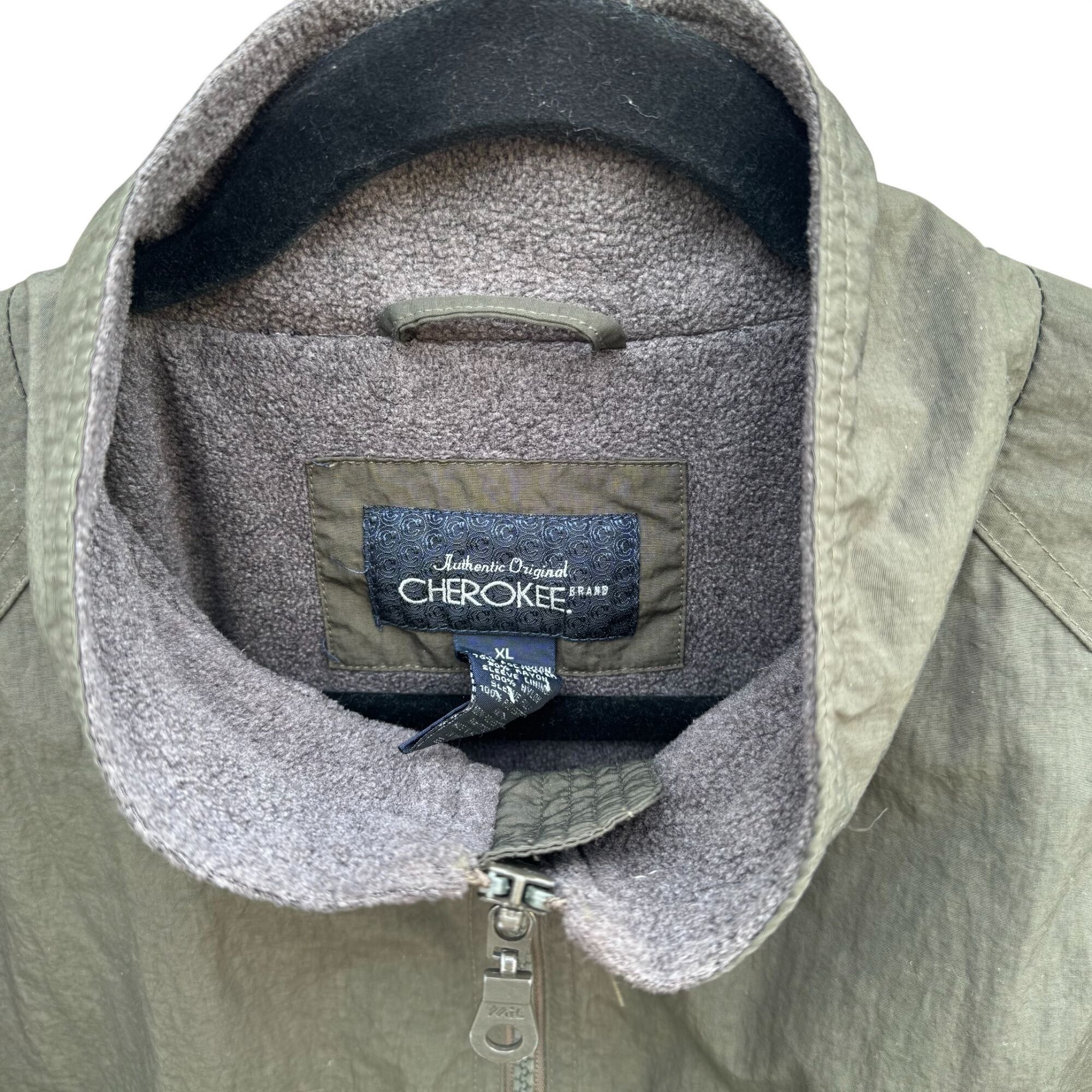 Cherokee Cherokee Vintage Mens Fleece Lined Olive Green XL Bomber Jac Size US XL / EU 56 / 4 - 6 Thumbnail