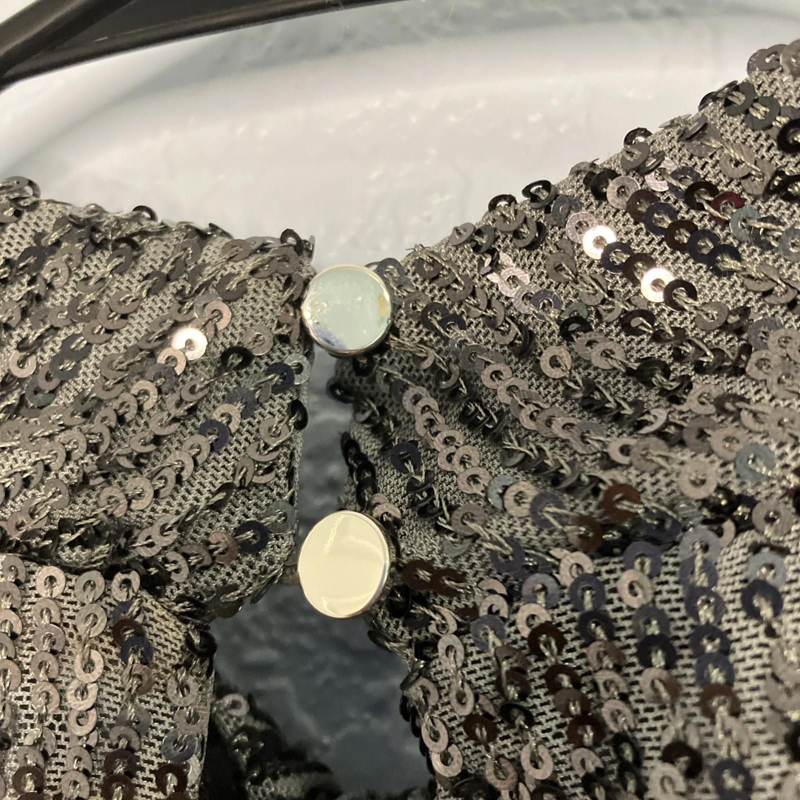 Calvin Klein Calvin Klein Women’s Short Sleeve Sequin Shirt Size Medium Size M / US 6-8 / IT 42-44 - 2 Thumbnail
