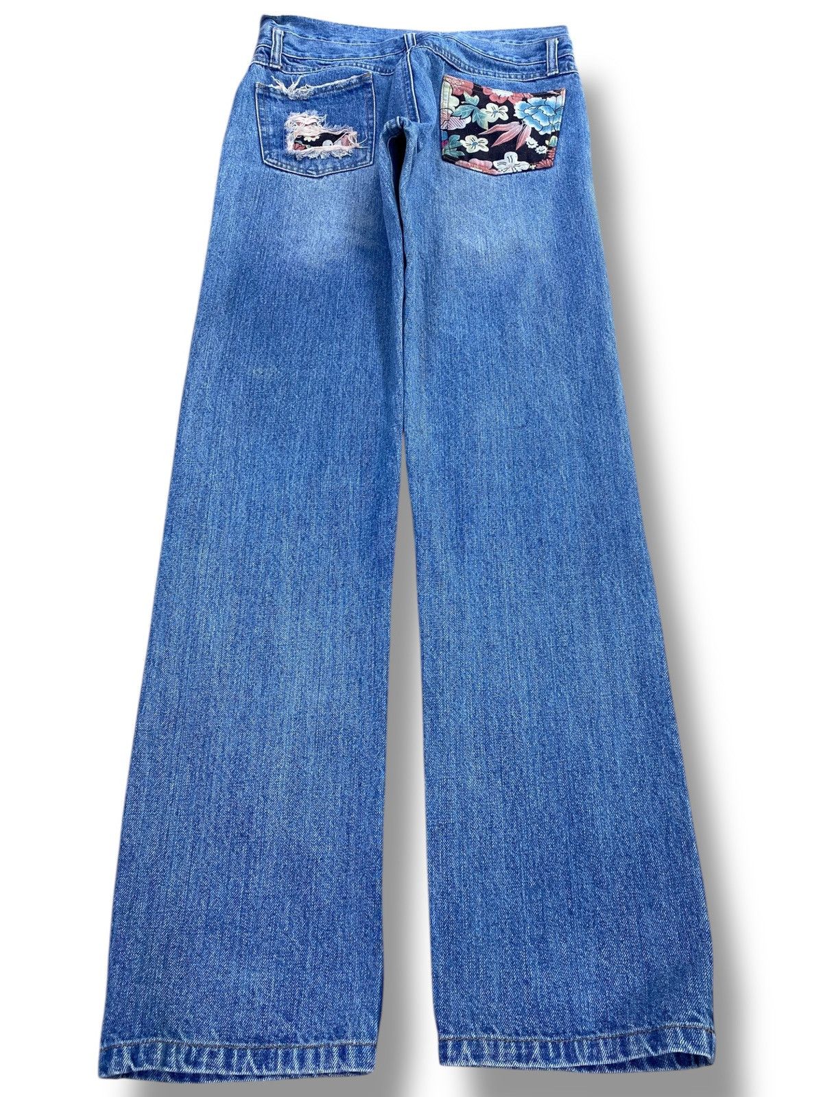 Japanese Brand Japanese Brand Distressed Style Flower Patch Skinny Jeans Size US 28 / EU 44 - 3 Thumbnail
