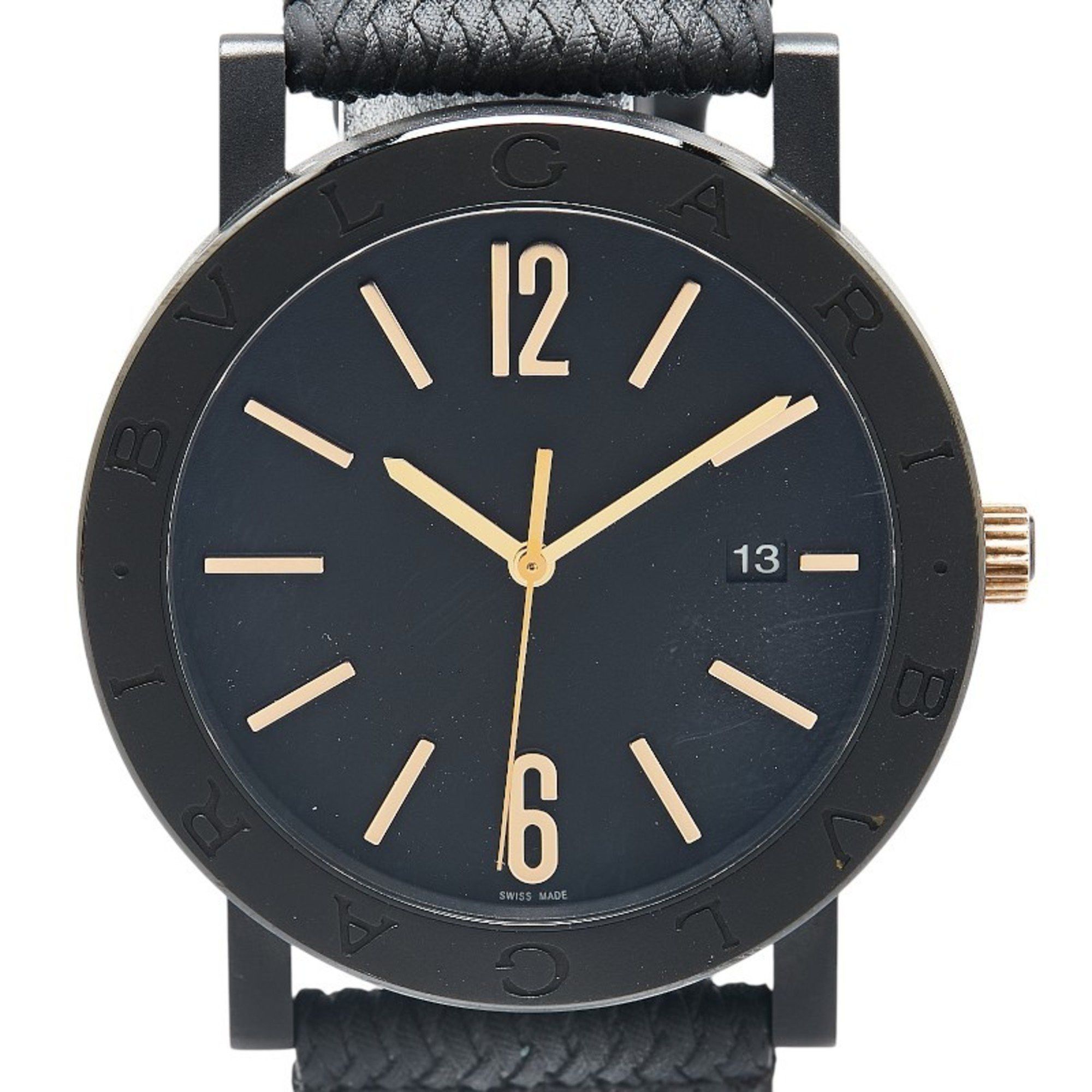 Bvlgari BVLGARI Watch BB41S Automatic Black Dial Stainless Steel Rubber Men's Size ONE SIZE - 1 Thumbnail