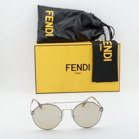 Fendi Fendi FE40060U 16G Sunglasses Silver Round Frame Size ONE SIZE - 11 Thumbnail