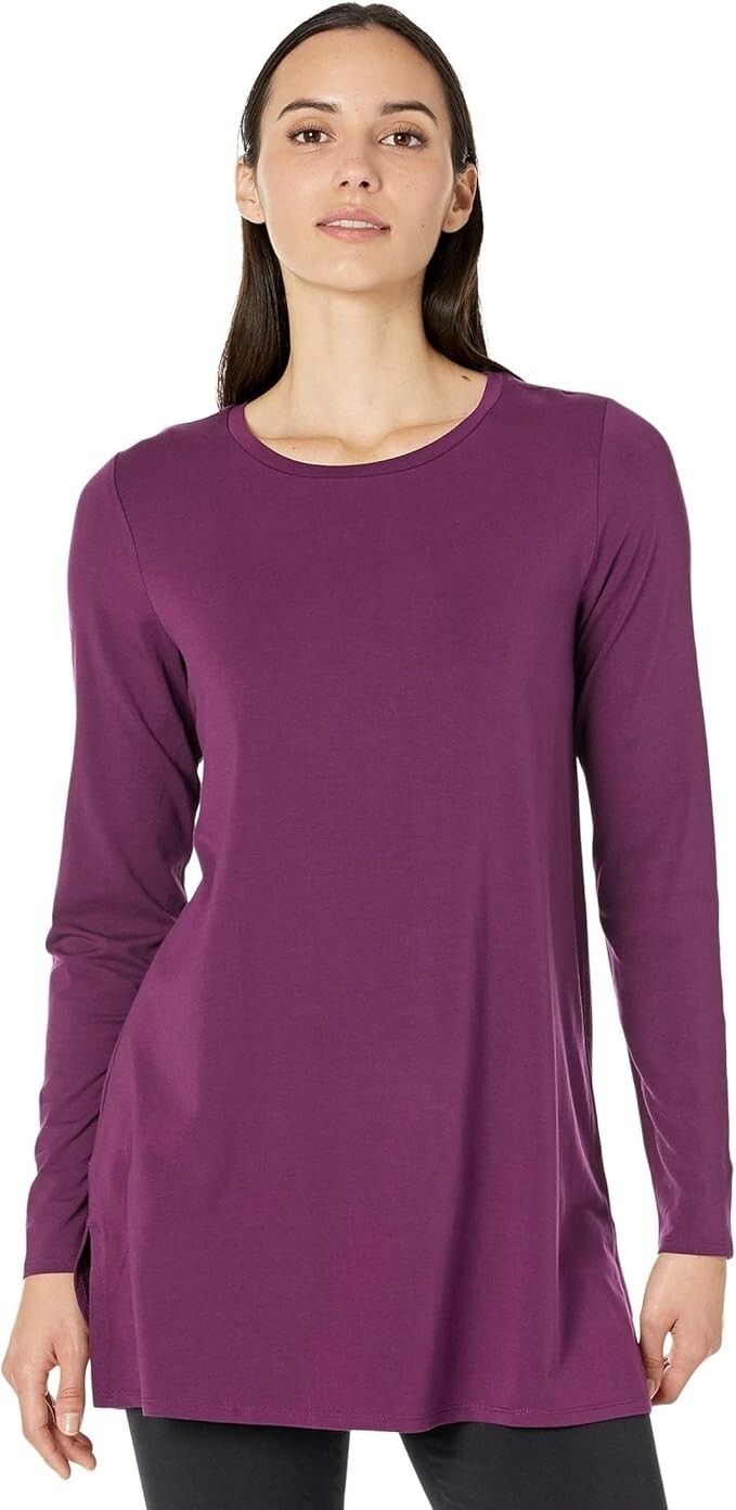Eileen Fisher Eileen Fisher Stretch Jersey Knit Long Top Prune ( S ) Size S / US 4 / IT 40 - 3 Thumbnail