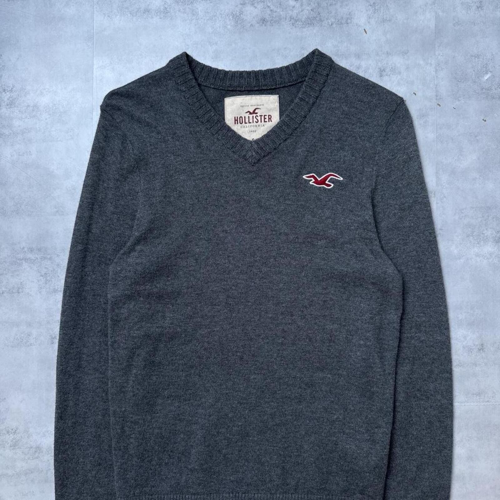 Other Y2K Hollister 00s Gray V Neck Sweater Size S / US 4 / IT 40 - 6 Thumbnail