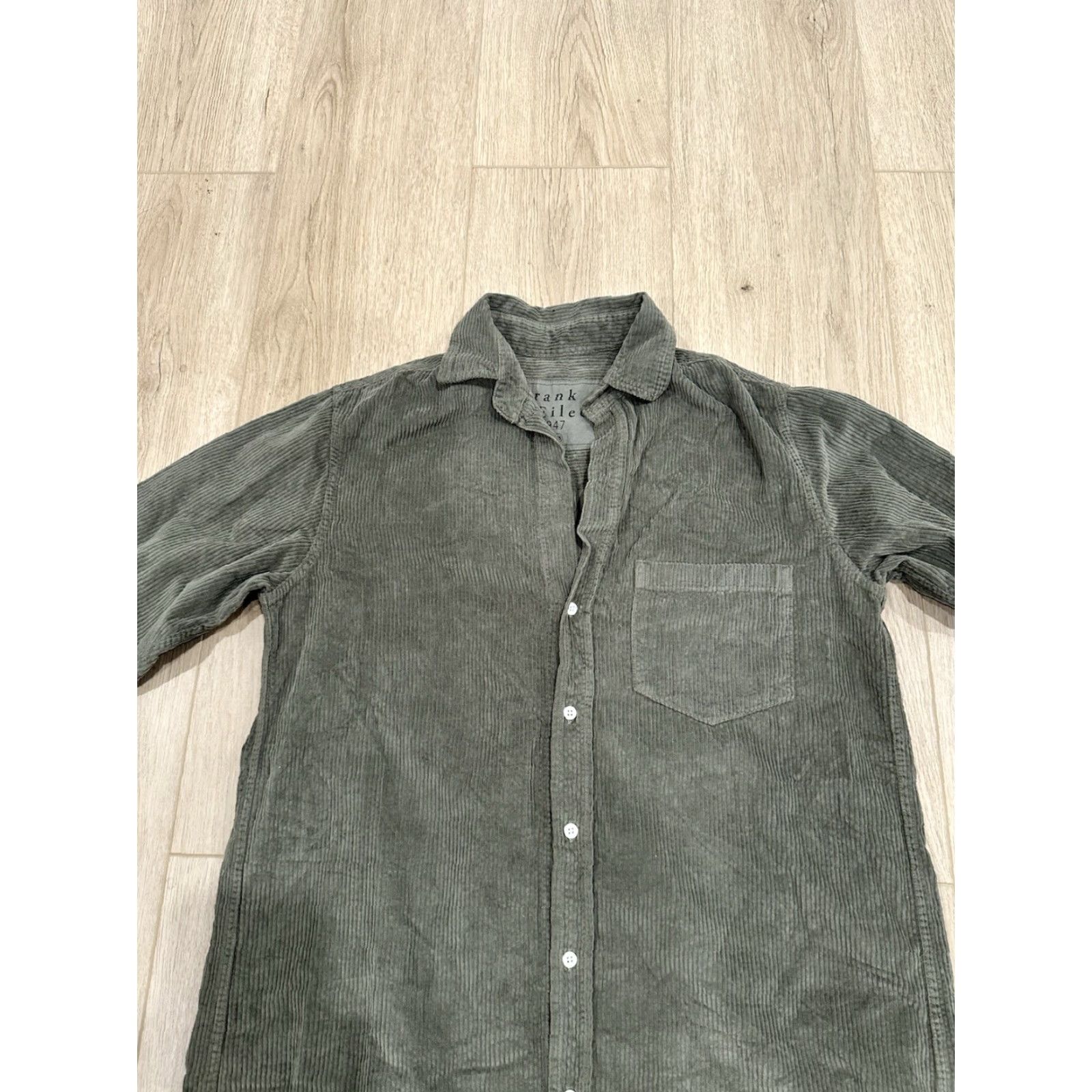Frank & Eileen Frank & Eileen Rory Corduroy Maxi Shirtdress Long-Sleeve Green Cotton XS Dress Womens Regular Vintage No Size XS / US 0-2 / IT 36-38 - 4 Thumbnail