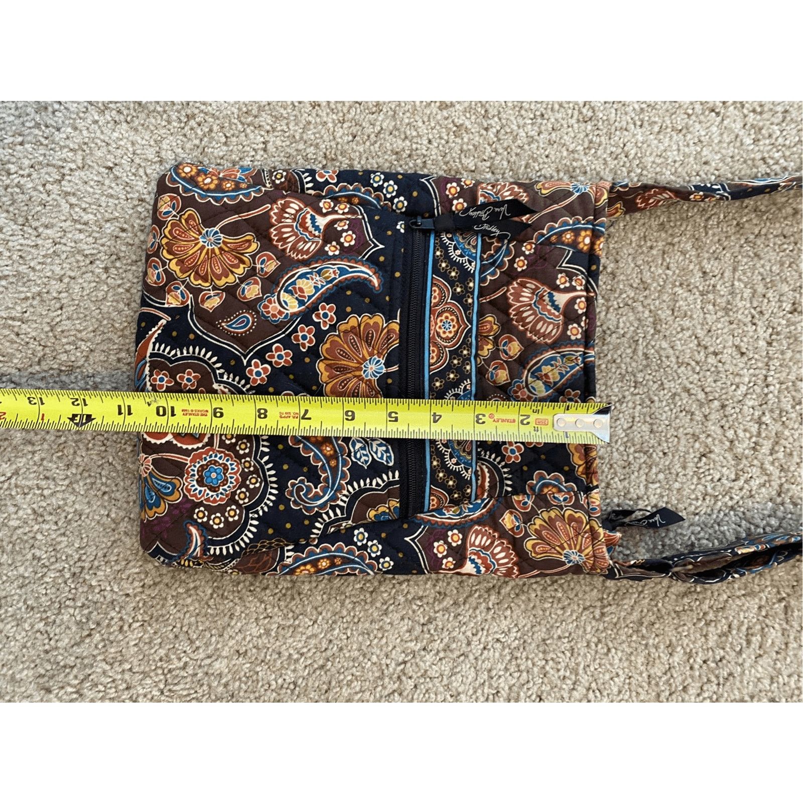 Vera Bradley Vera Bradley Cafe Latte Classic Crossbody Brown Paisley Blue Size ONE SIZE - 3 Thumbnail
