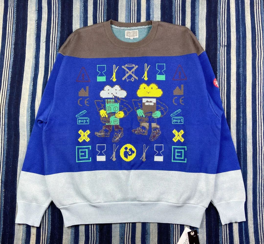 Cav Empt cavempt c.e pixelated knit sweatshirt blue Size US L / EU 52-54 / 3 - 1 Thumbnail