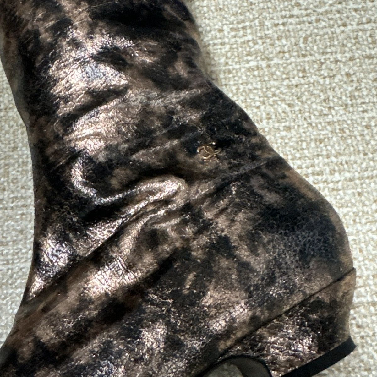 Chanel CHANEL Laminated Chevre Metallic Lambskin Over the Knee Boot Size US 7.5 / IT 37.5 - 18 Thumbnail