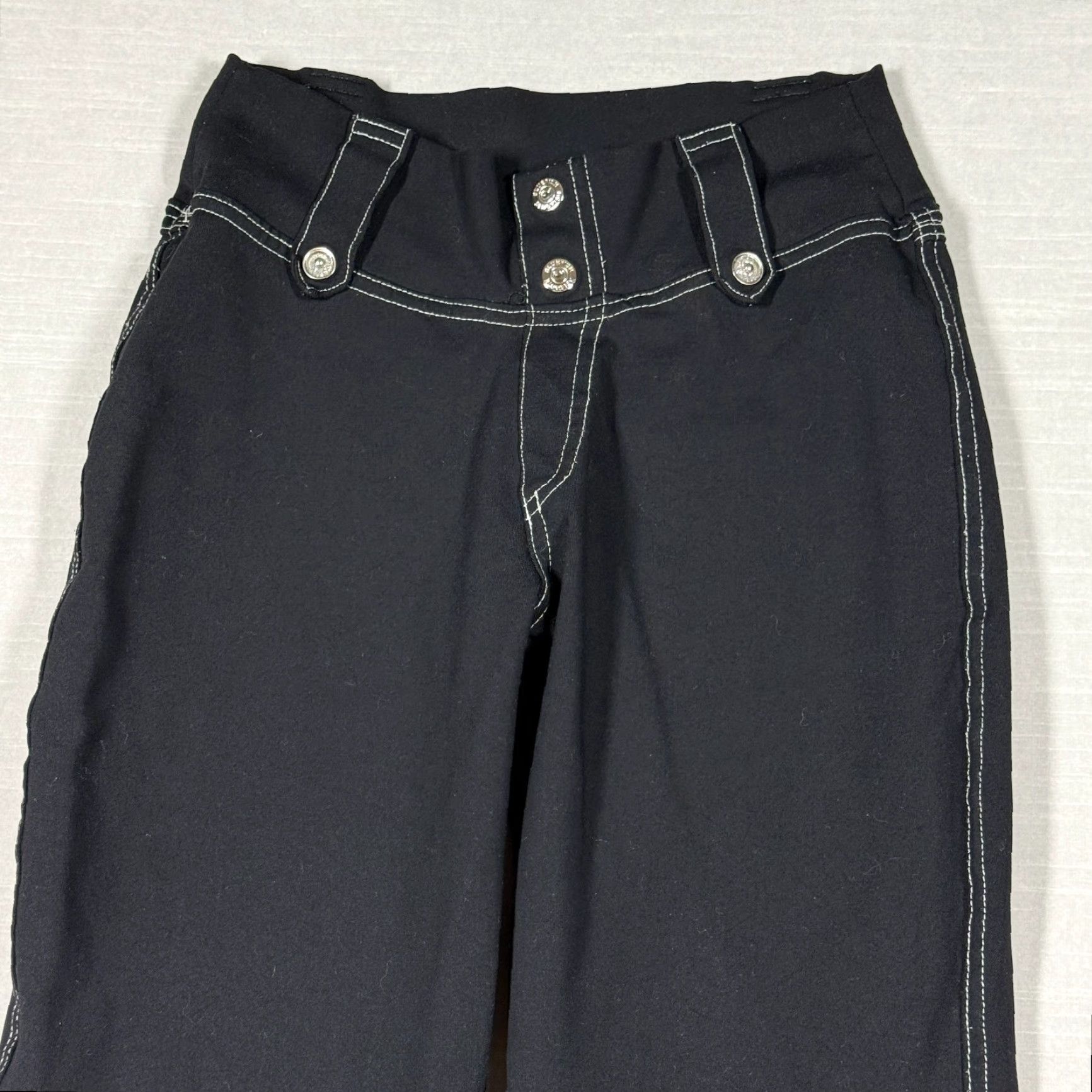 Vintage Bluefish Pants Womens M Black Stretch Flare Y2K Boho Yoga Movement Pants Size 32" / US 10 / IT 46 - 3 Thumbnail