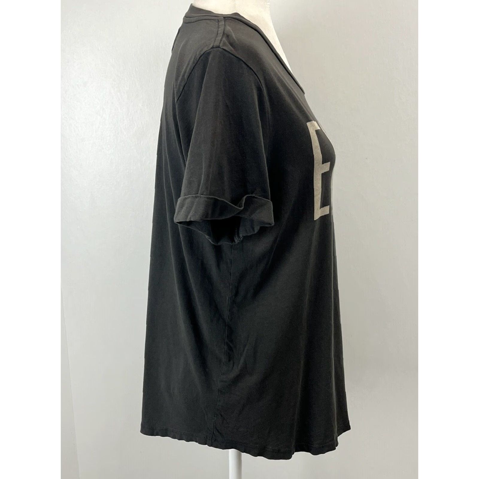 Sol Angeles Anthropologie x Sol Angeles T-Shirt Equal - Black - Short Sleeve - Cotton - Medium - Women Size M / US 6-8 / IT 42-44 - 4 Thumbnail