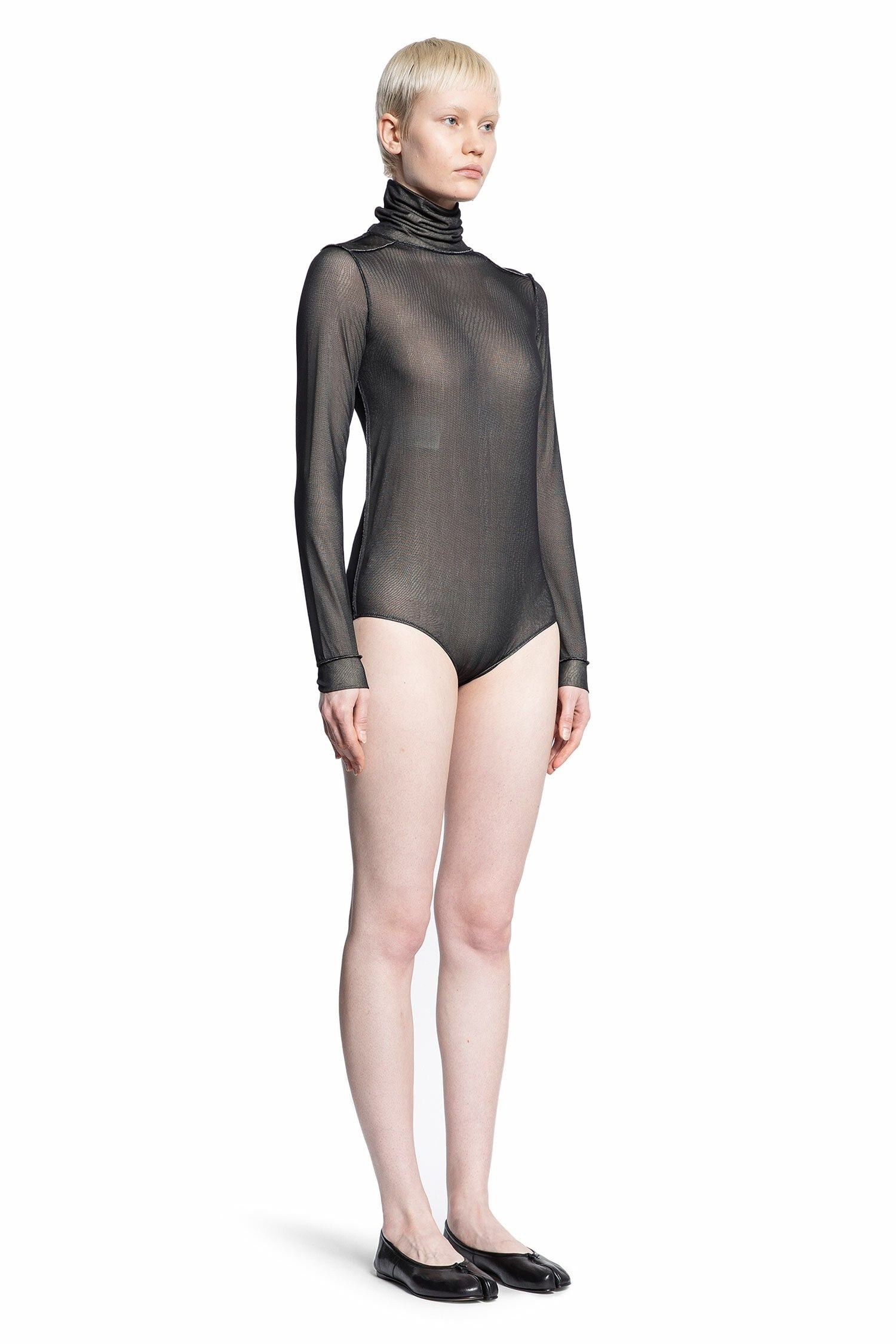 Maison Margiela o1y0625 Turtleneck Bodysuit in Black Size XS / US 0-2 / IT 36-38 - 2 Thumbnail