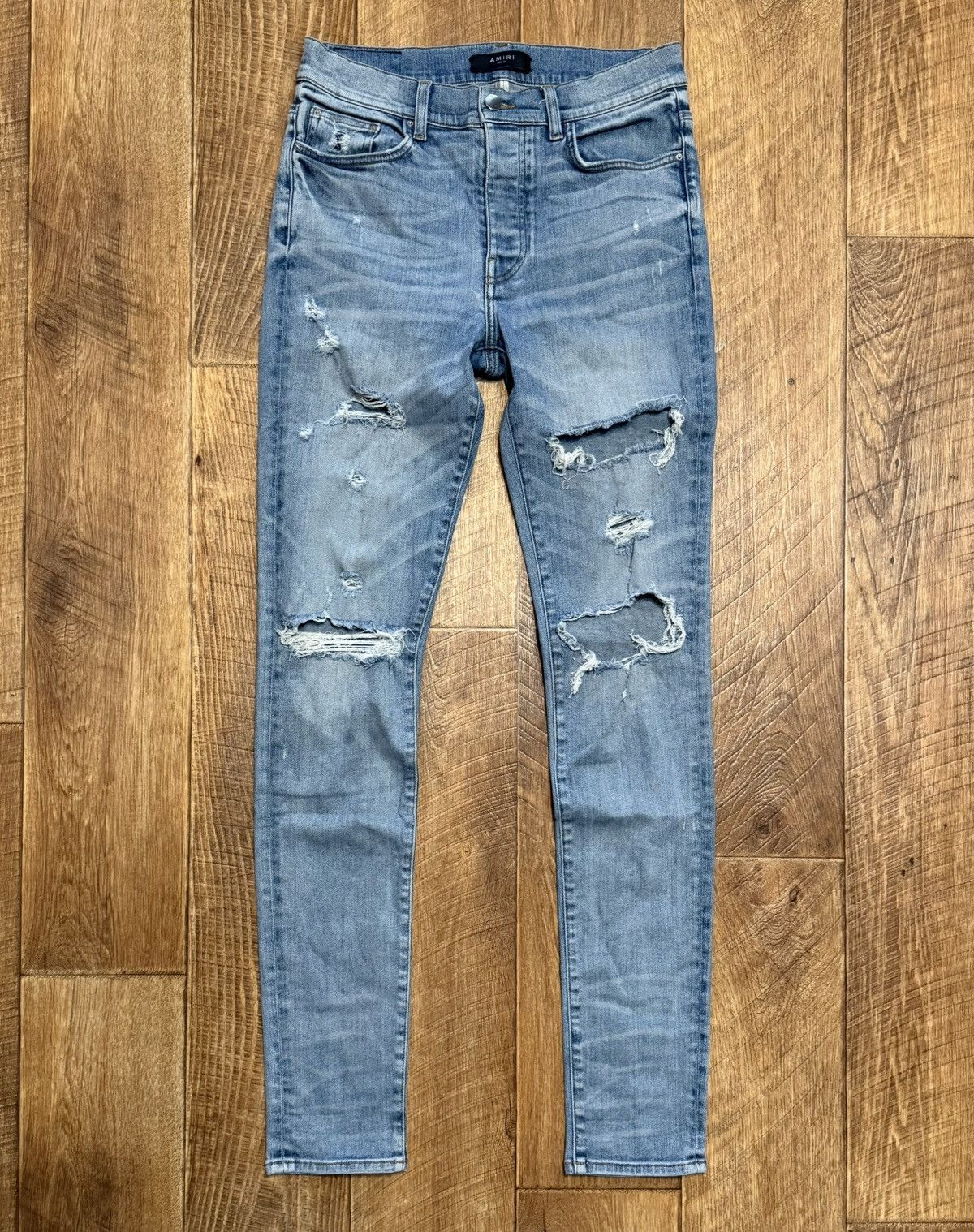 Amiri Ripped Light Blue Jeans Denim Pants