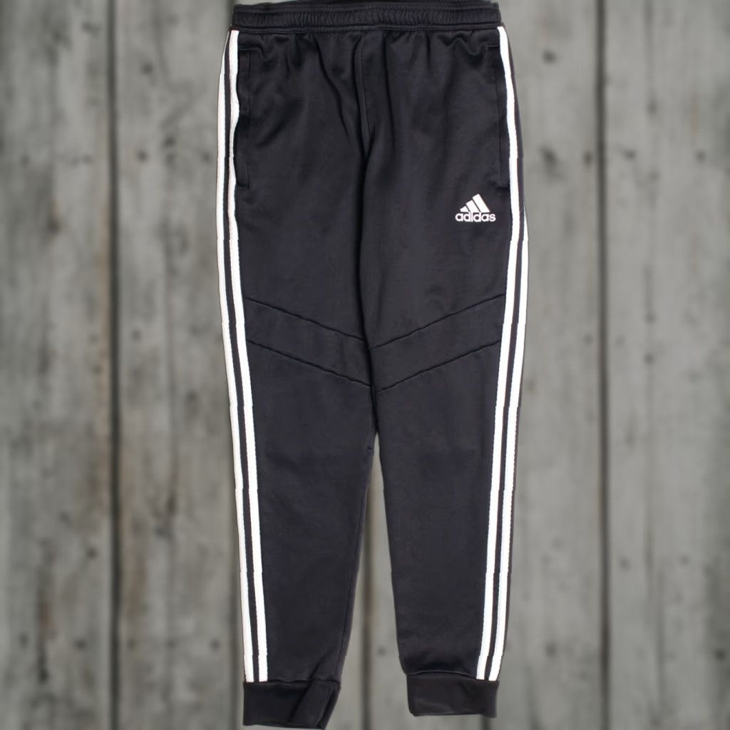 Adidas Black Adidas Track Pants Medium Black Polyester 1980s Ragstock Mens Size US 31 - 1 Thumbnail