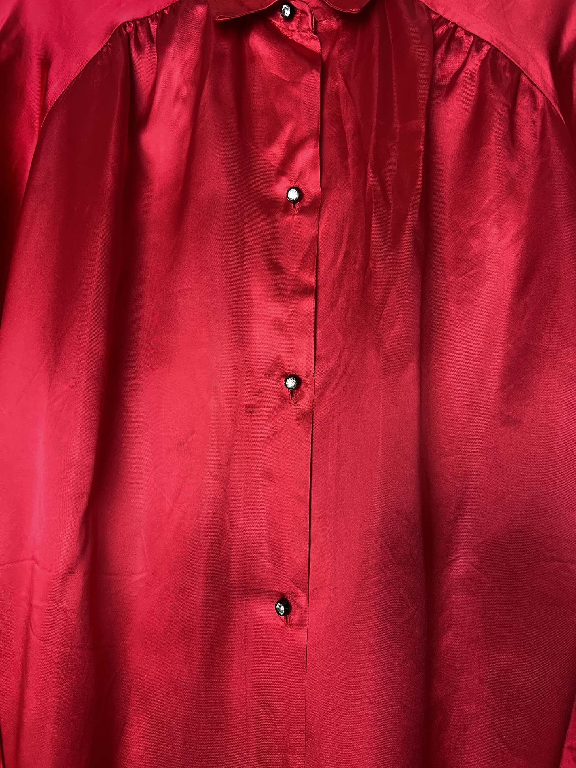 Vintage Vintage 1970's Red Mary Jane by Corey of CA, USA Shirt Dress Size S / US 4 / IT 40 - 9 Thumbnail